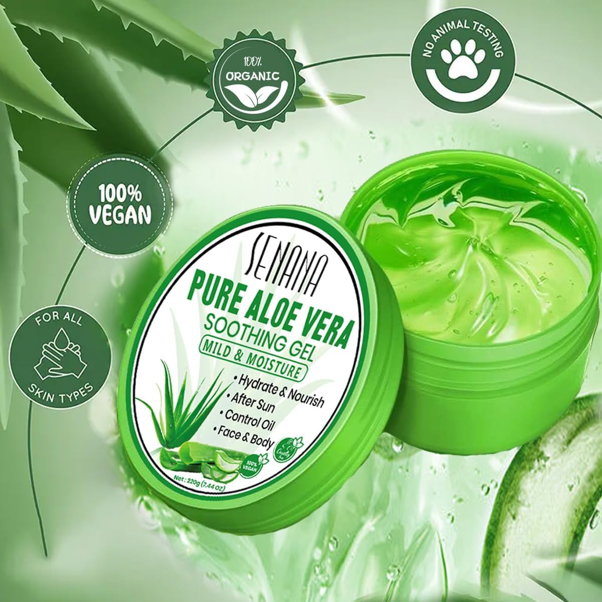 Aloe Infusion 2 Pack Dry Skin Moisturizer Cream with Aloe Vera for Face and Body - Image 3