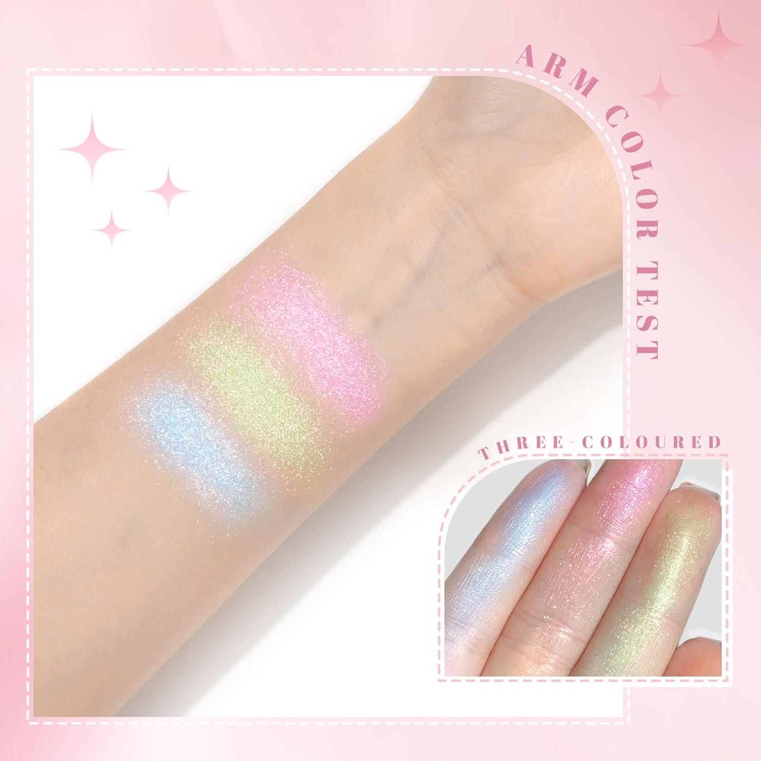 Chameleon Face Highlighter Palette 01 with Multichrome Glitter Shimmer for Long Lasting Eye Looks - Image 6