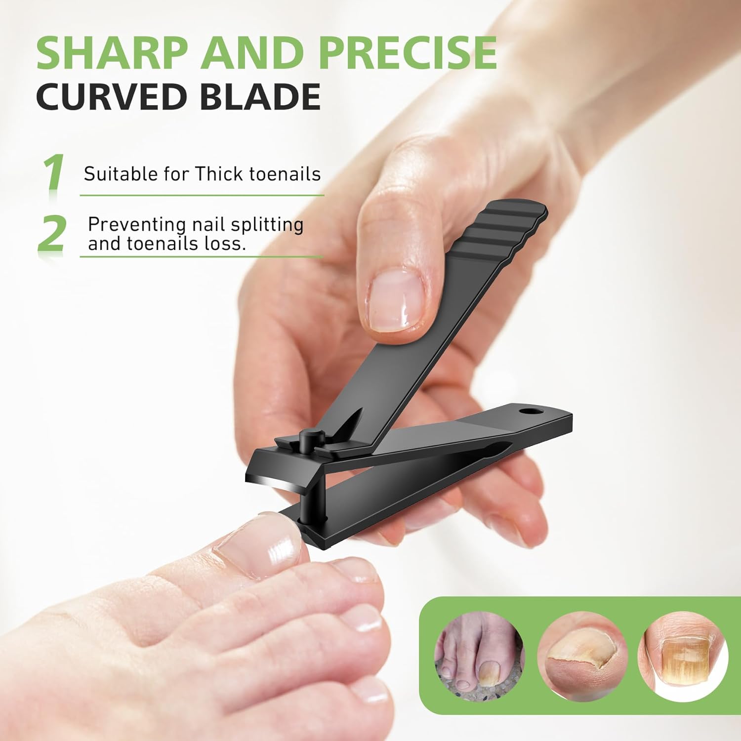 BALUCA Heavy Duty Curved Toenail Clipper Stainless Steel for Thick Nails Seniors Adults - Image 2