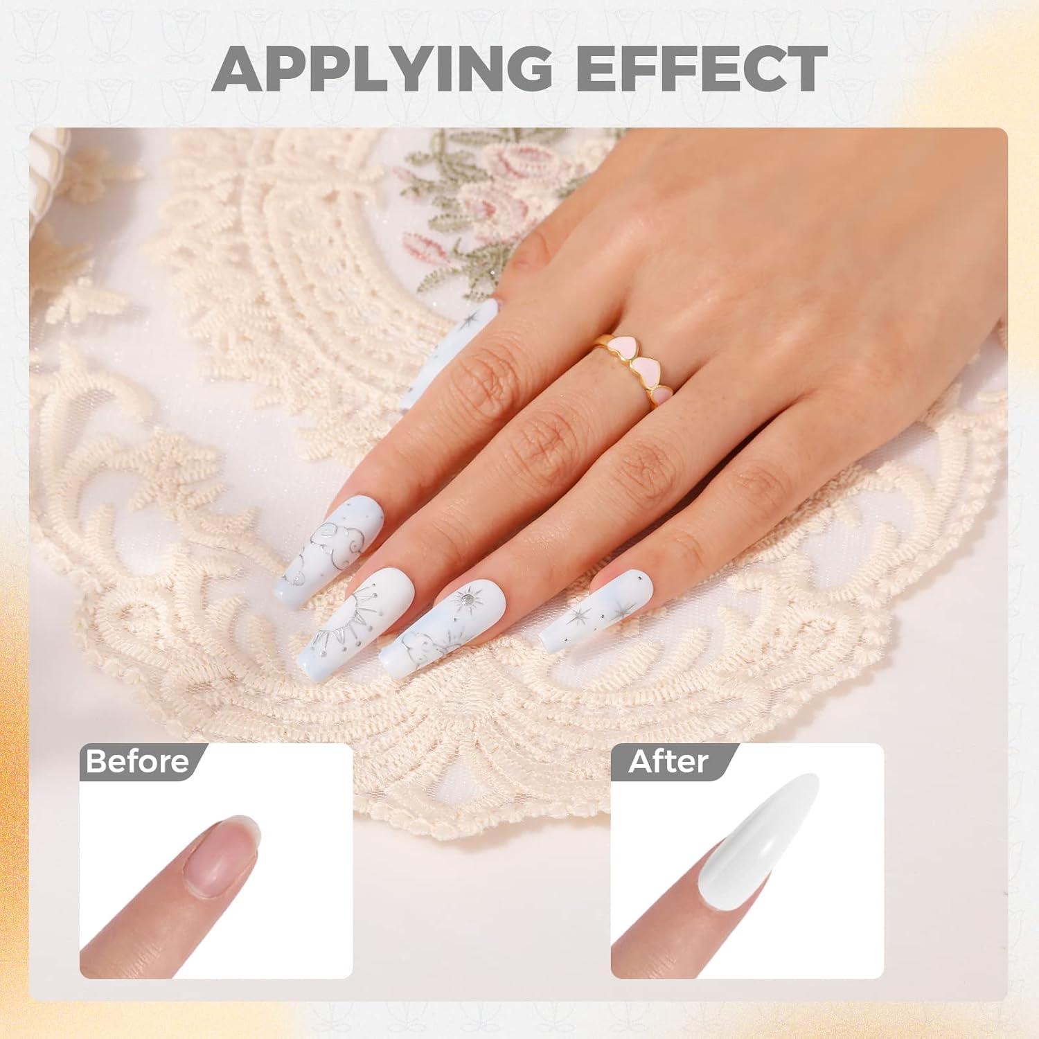 ROSALIND 50g White Professional Acrylic Powder for Nail Extensions & French Nail Art - Image 3