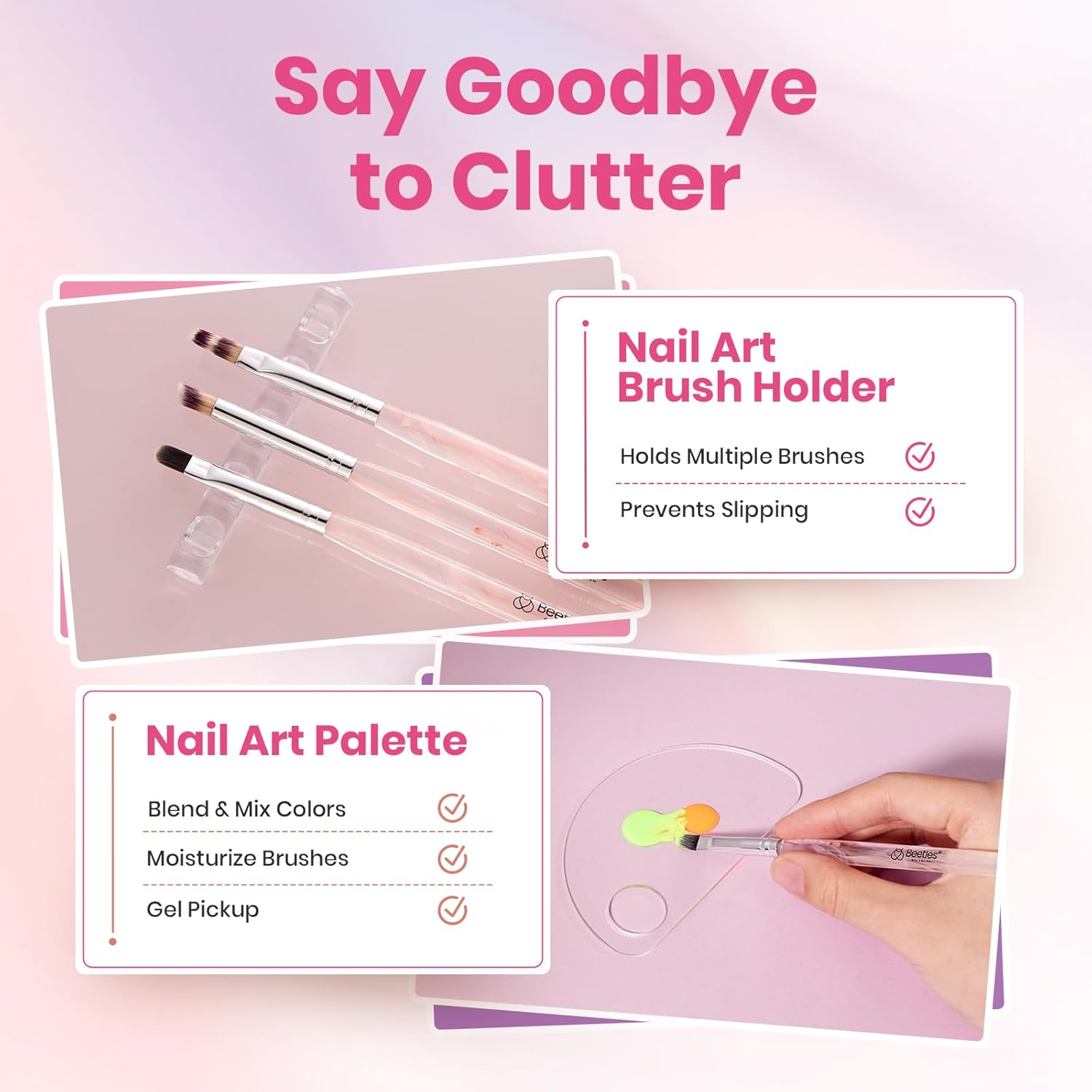 Beetles 5-Piece Blooming Gel Nail Art Brush Set with Ombre Gradient & Dotting Tool - Image 7