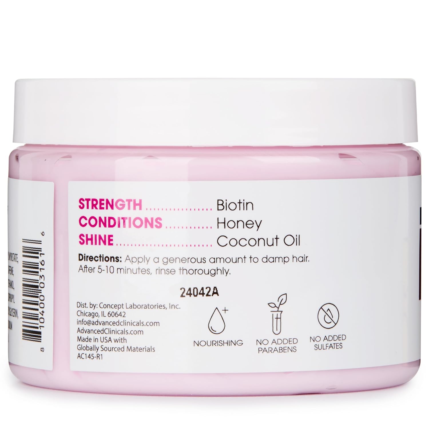 Advanced Clinicals Biotin Hair Treatment Mask 16 oz Strengthening for Color-Treated Hair - Image 6