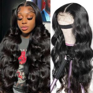 Glueless Wigs Human Hair Pre Plucked Pre Cut 5x5 HD Lace Closure Wigs Human Hair Wear and Go Glueless Wig 180% Density Body Wave Lace Front Wigs Human Hair for Women with Baby Hair