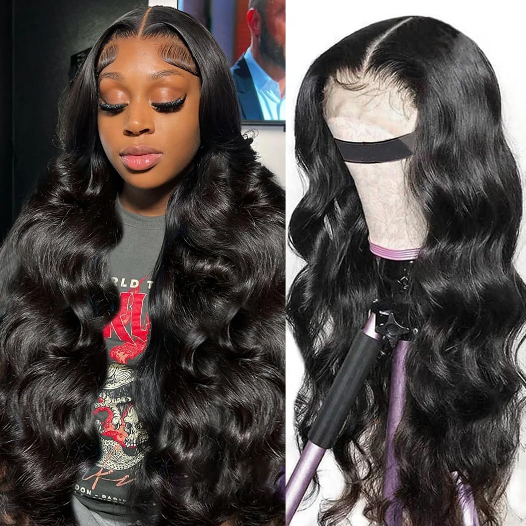 Glueless Wigs Human Hair Pre Plucked Pre Cut 5x5 HD Lace Closure Wigs Human Hair Wear and Go Glueless Wig 180% Density Body Wave Lace Front Wigs Human Hair for Women with Baby Hair