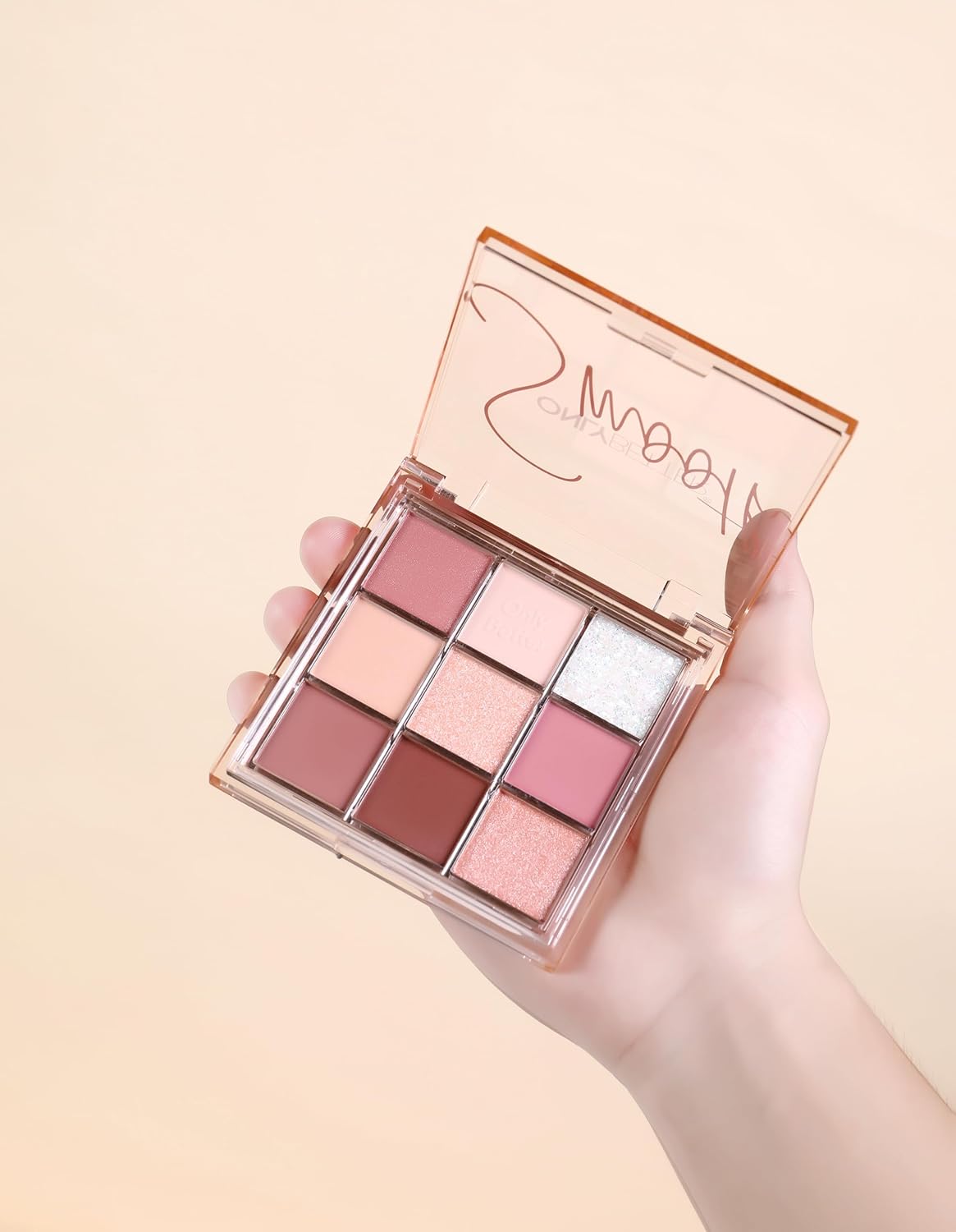 9 Shade Pink Eyeshadow Palette Metallic Shimmer Finish Long Lasting Waterproof - Image 6