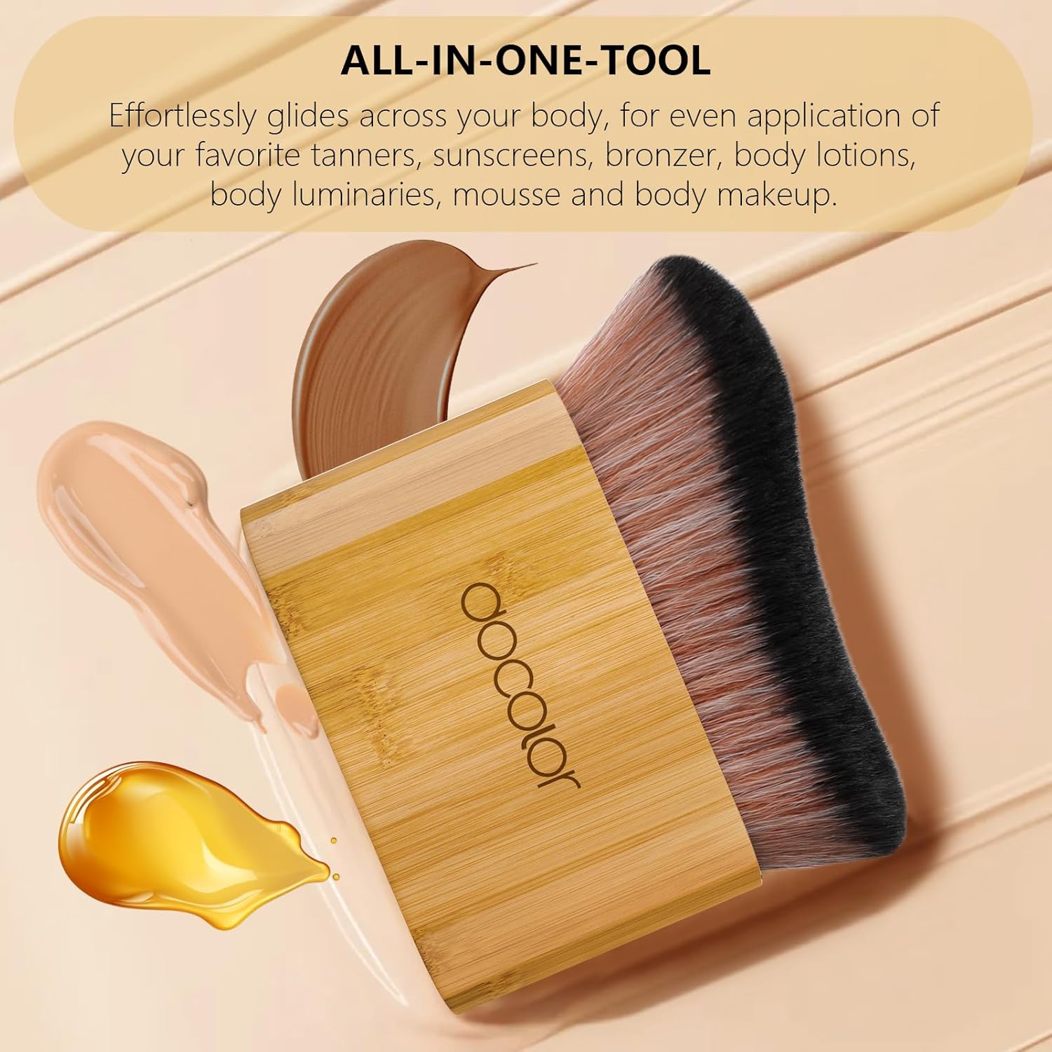 Docolor Large Vegan Self Tanner Applicator Brush for Body Face - Gift Box Included - Image 6