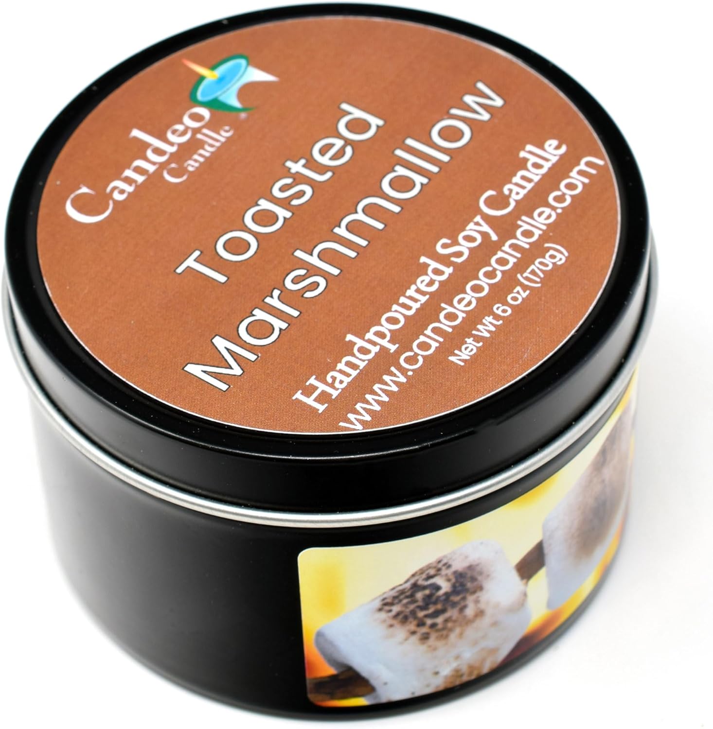 Toasted Marshmallow Candle in 6oz Large Travel Tin - Highly Scented Soy Wax - Image 4