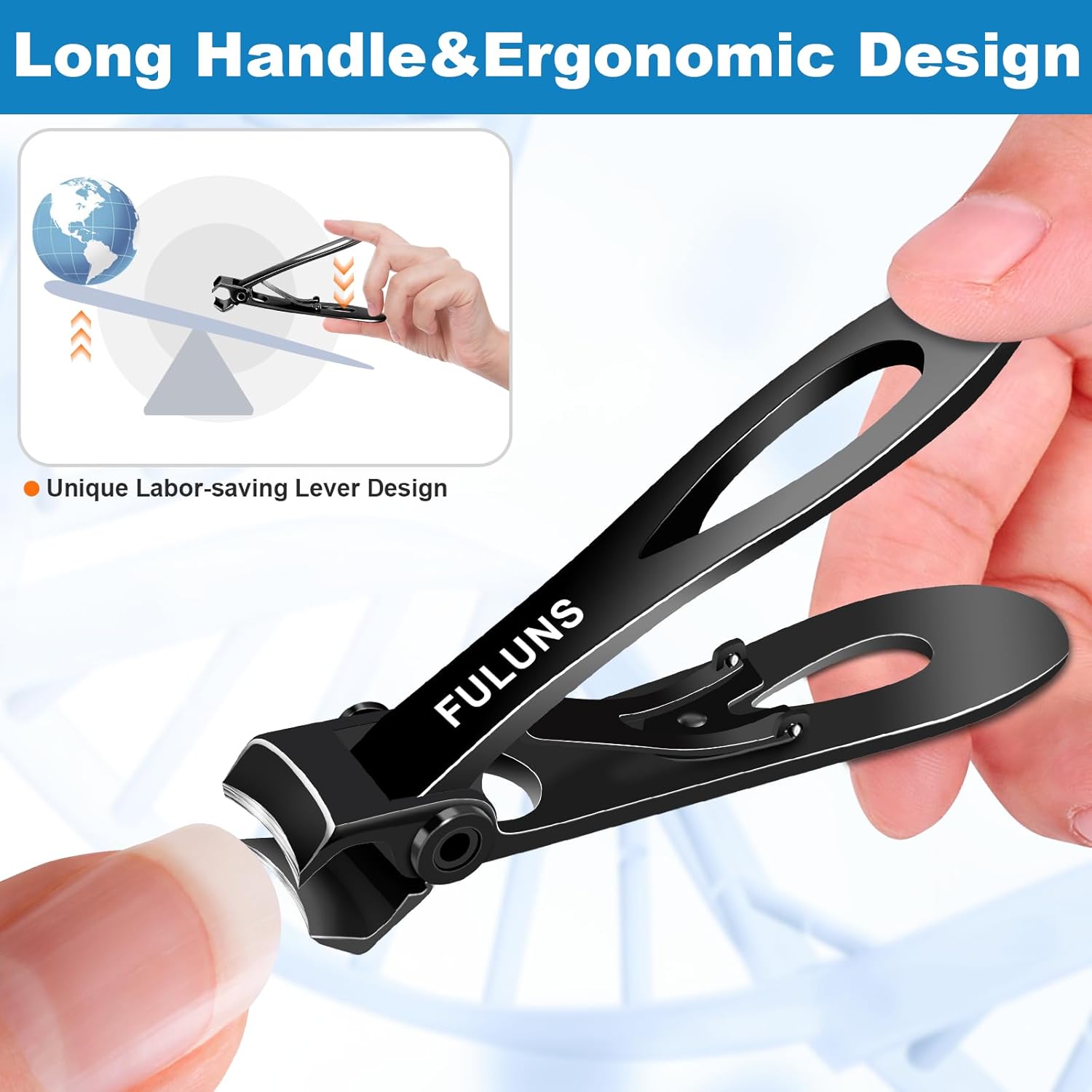 Extra-Wide Jaw Heavy Duty Toenail Clippers for Seniors Thick Nail Trimming - Image 3