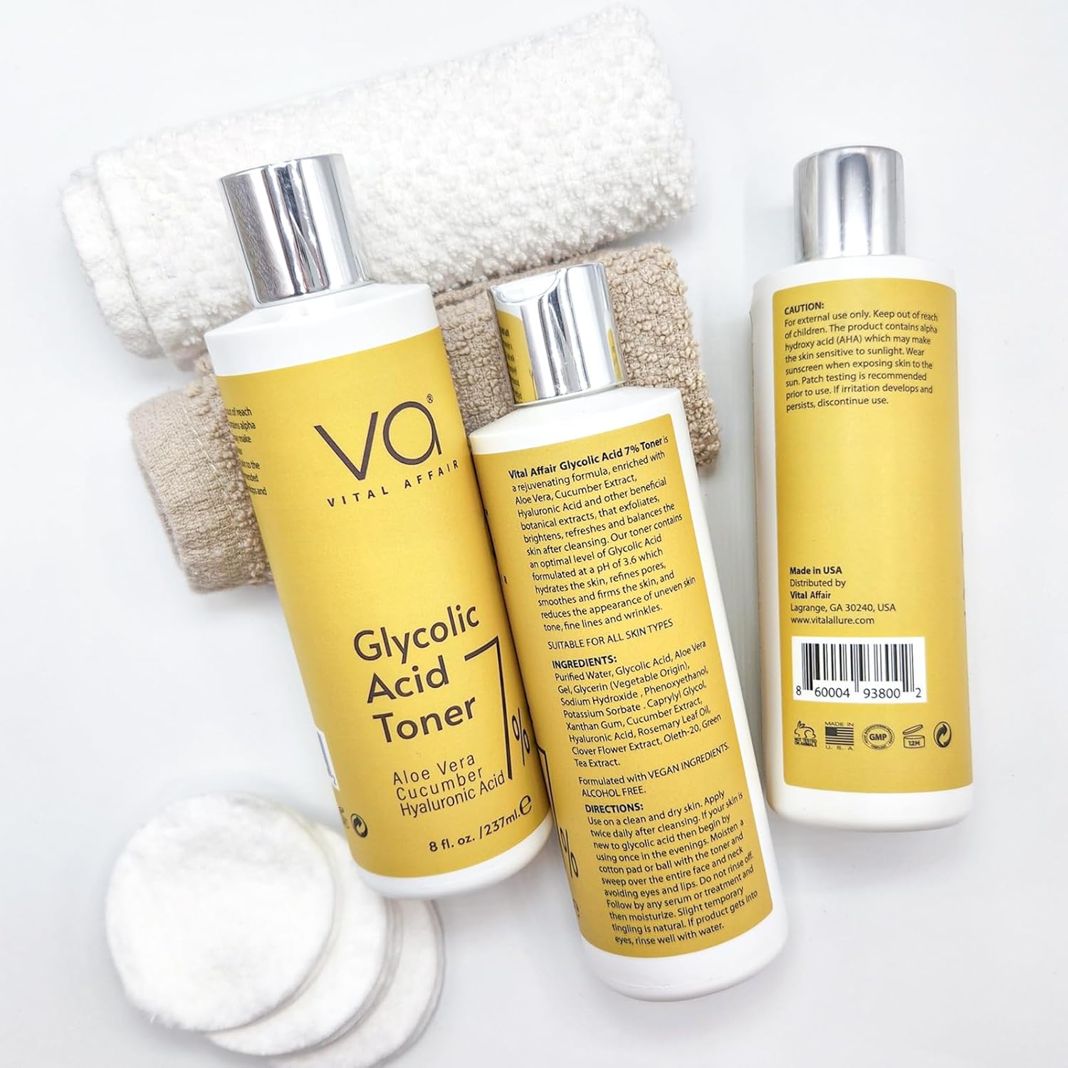 Glycolic Acid Face Toner 8 oz - Anti Aging Pore Minimizer Alcohol Free Formula - Image 3