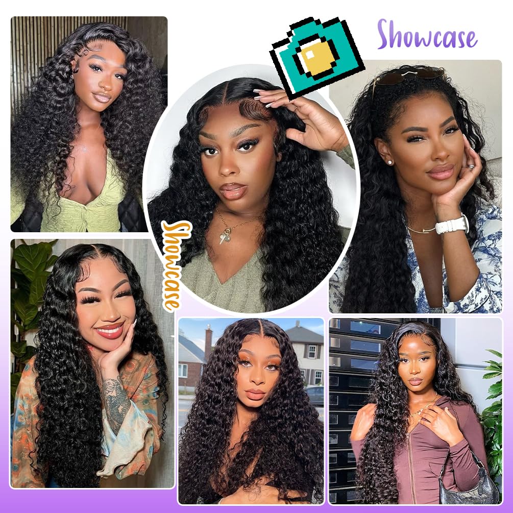13x4 Deep Curly Glueless 20 Inch Human Hair Wig 180 Density Lace Front - Image 6