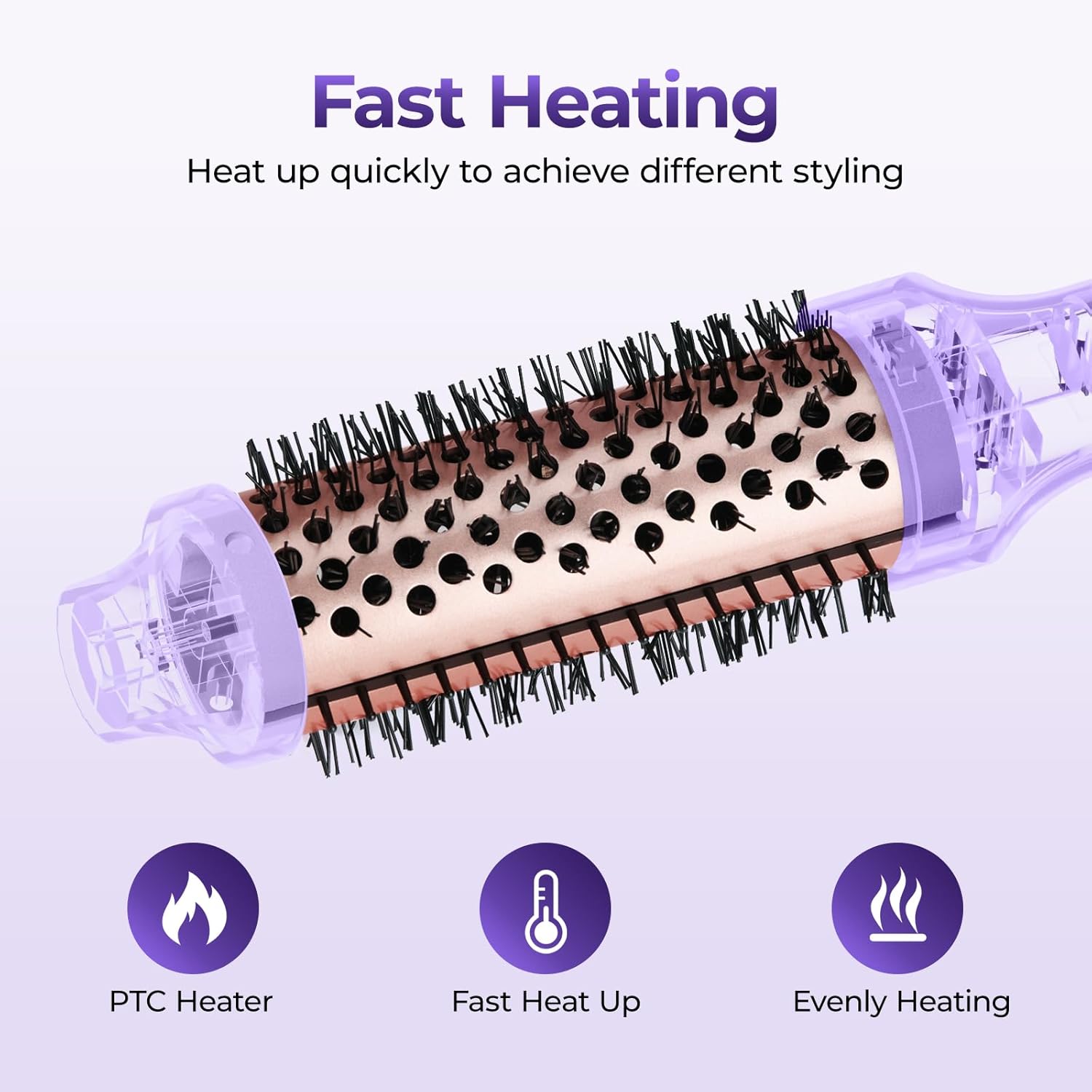 PRITECH 1.5 Inch Heated Round Styling Brush with Adjustable Temperature Control - Image 4