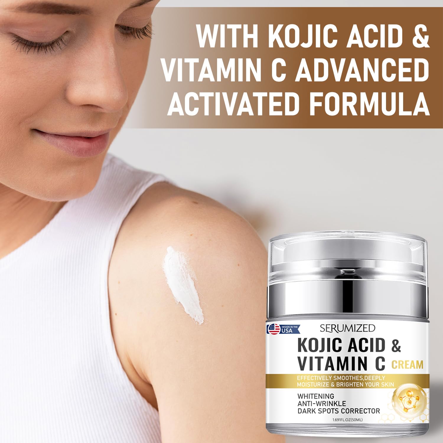 Kojic Acid Vitamin C Dark Spot Corrector Anti-Wrinkle Cream 1.69 fl oz - Image 5