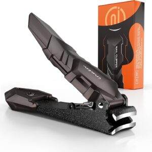 Nail Clippers for Men with Catcher – No Splash, Self-Collecting Premium Steel Clippers for Fingernails & Toenails, Ideal Gift & Grooming Gifts, Great Gadget & Stocking Stuffer Gift
