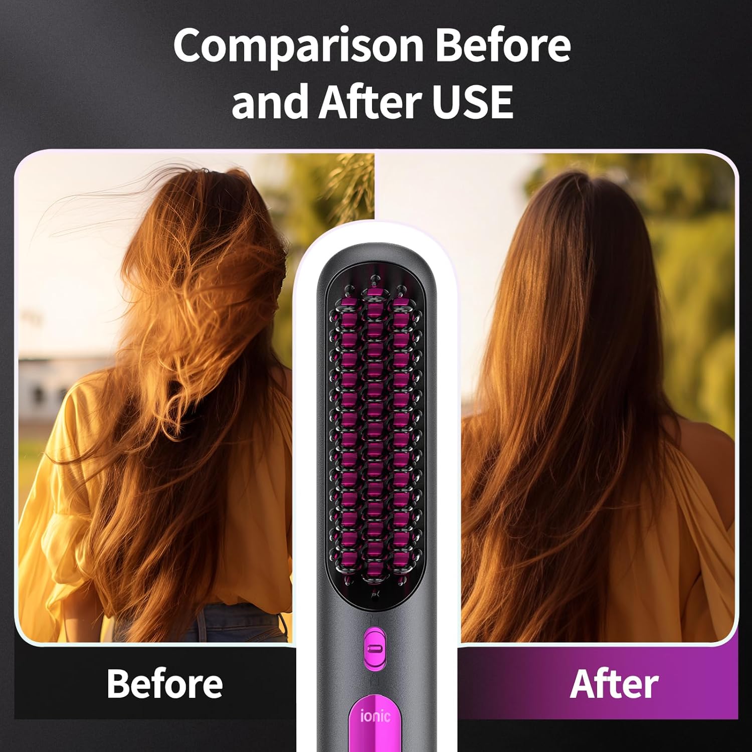 Portable Cordless Hair Straightener Brush for Women, Lightweight, 80min Battery Life, Fast Heating - Image 8