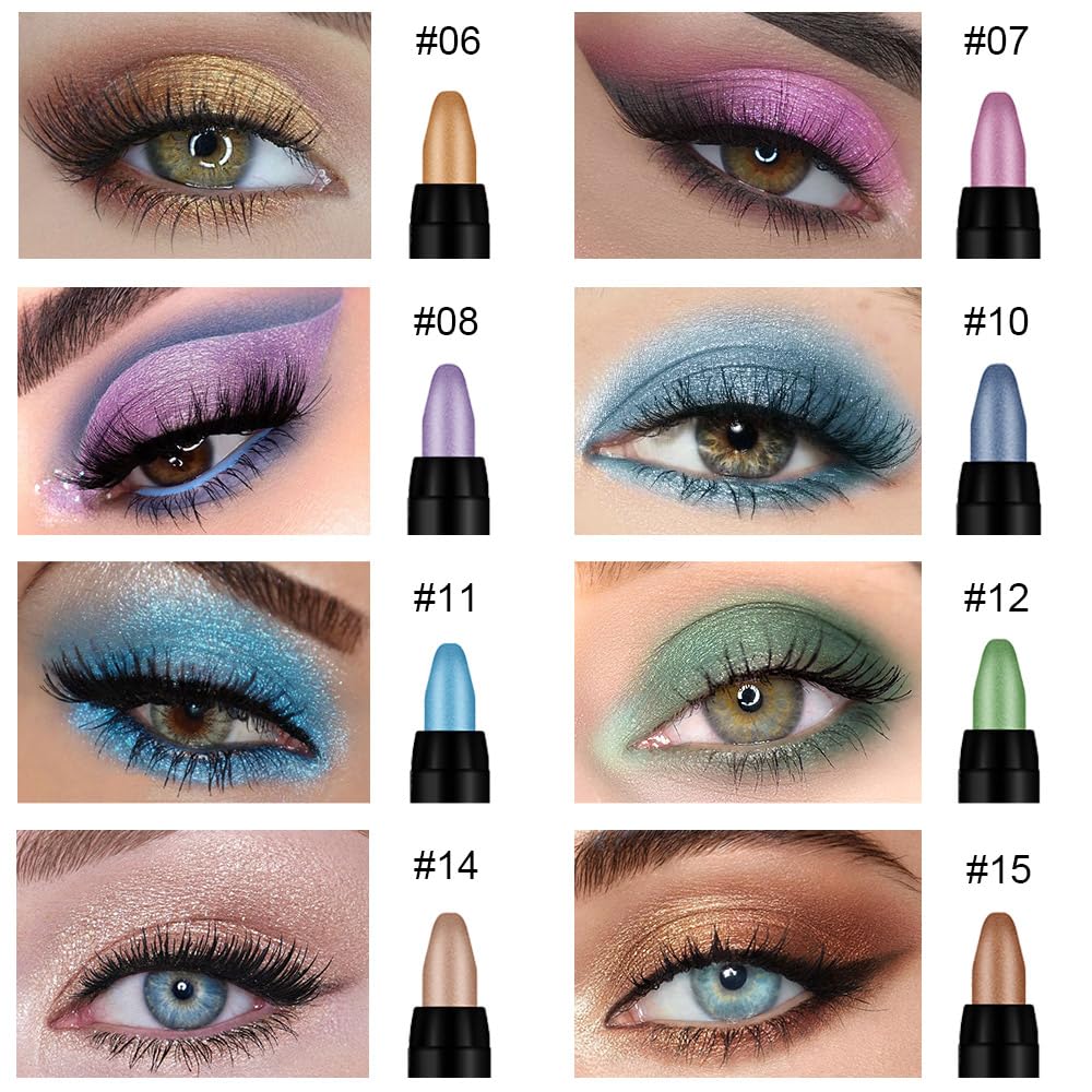 AMY'S DIARY Waterproof Cream Eyeshadow Stick Set 4 Colors Pearl White Black Grey Silver - Image 2
