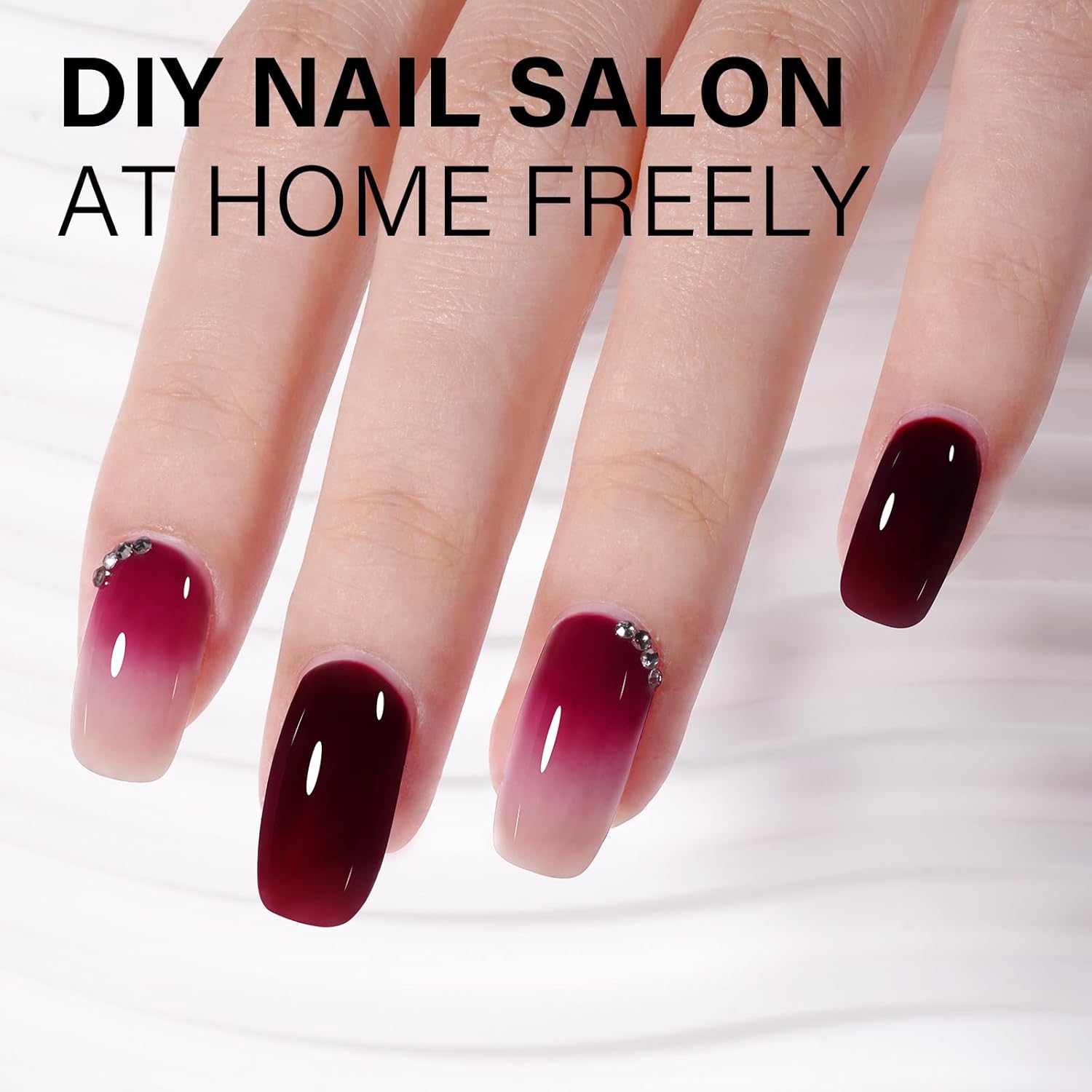 AILLSA 0.51 Oz Red Gel Nail Polish Jelly Queen Hearts Burgundy Translucent Finish - Image 4