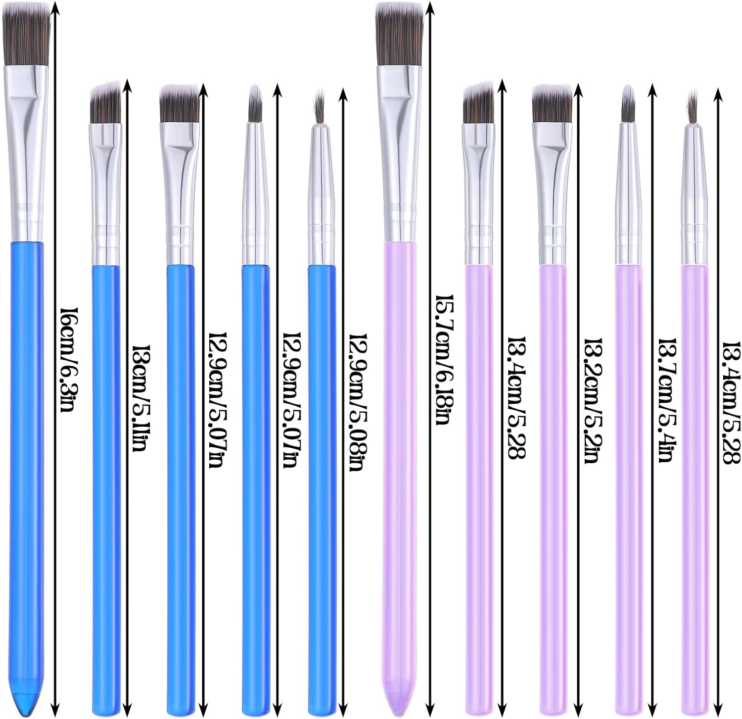 10 Piece Nylon Cake Decorating Brush Set for Painting, Basting, and Baking - Image 2