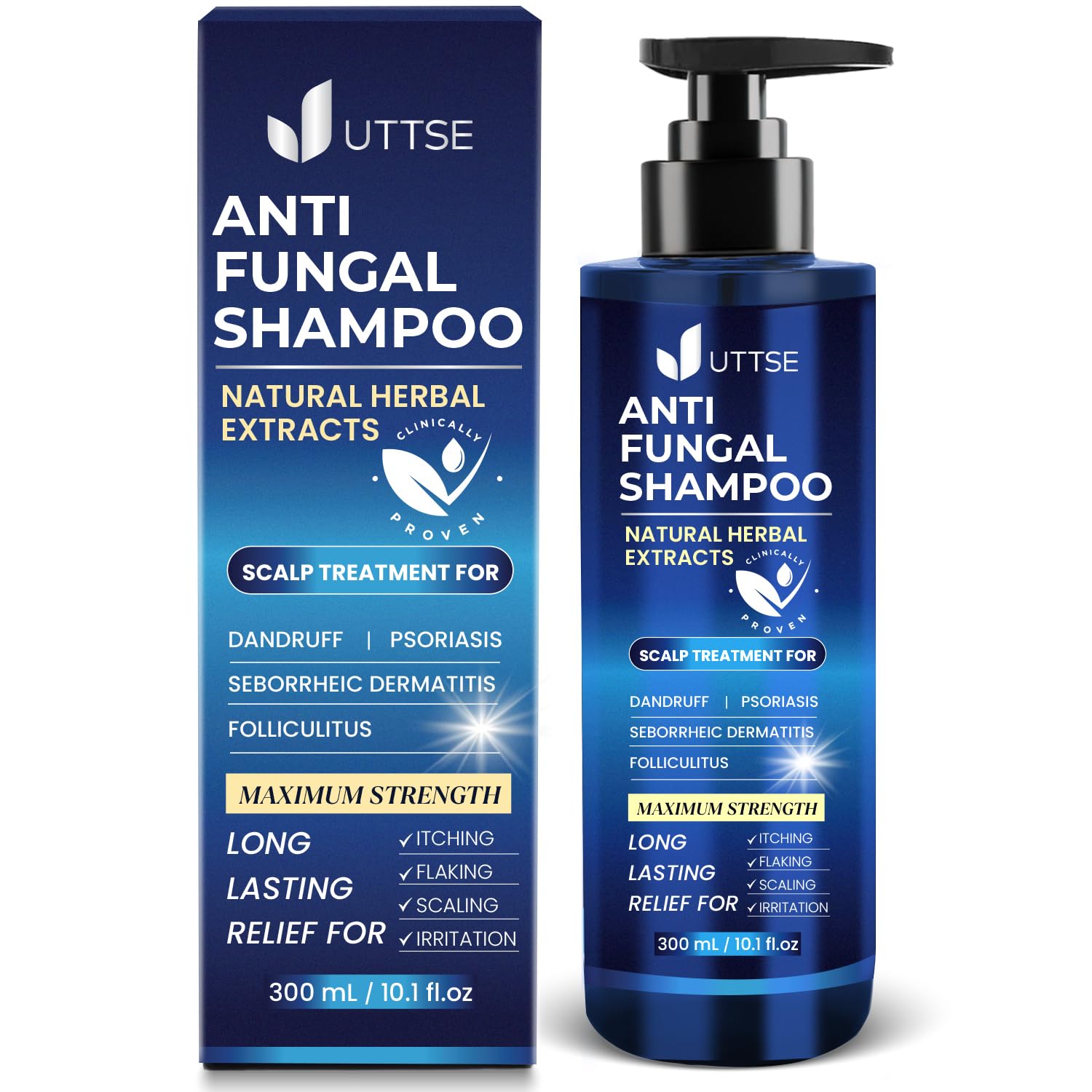 Anti-Fungal Shampoo for Scalp Psoriasis: Dandruff Shampoo for Folliculitis and Seborrheic Dermatitis - Relieves Itchy & Dry Scalp - 250 mL / 8.45 fl.oz