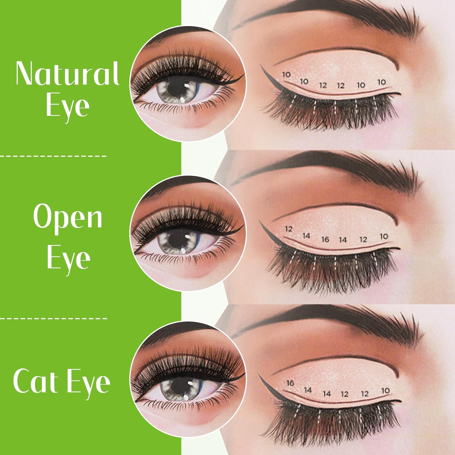 ALLOVE 10-16mm D Curl 0.07mm Cat Eye Lash Clusters for Wispy DIY Eyelash Extensions - Image 4