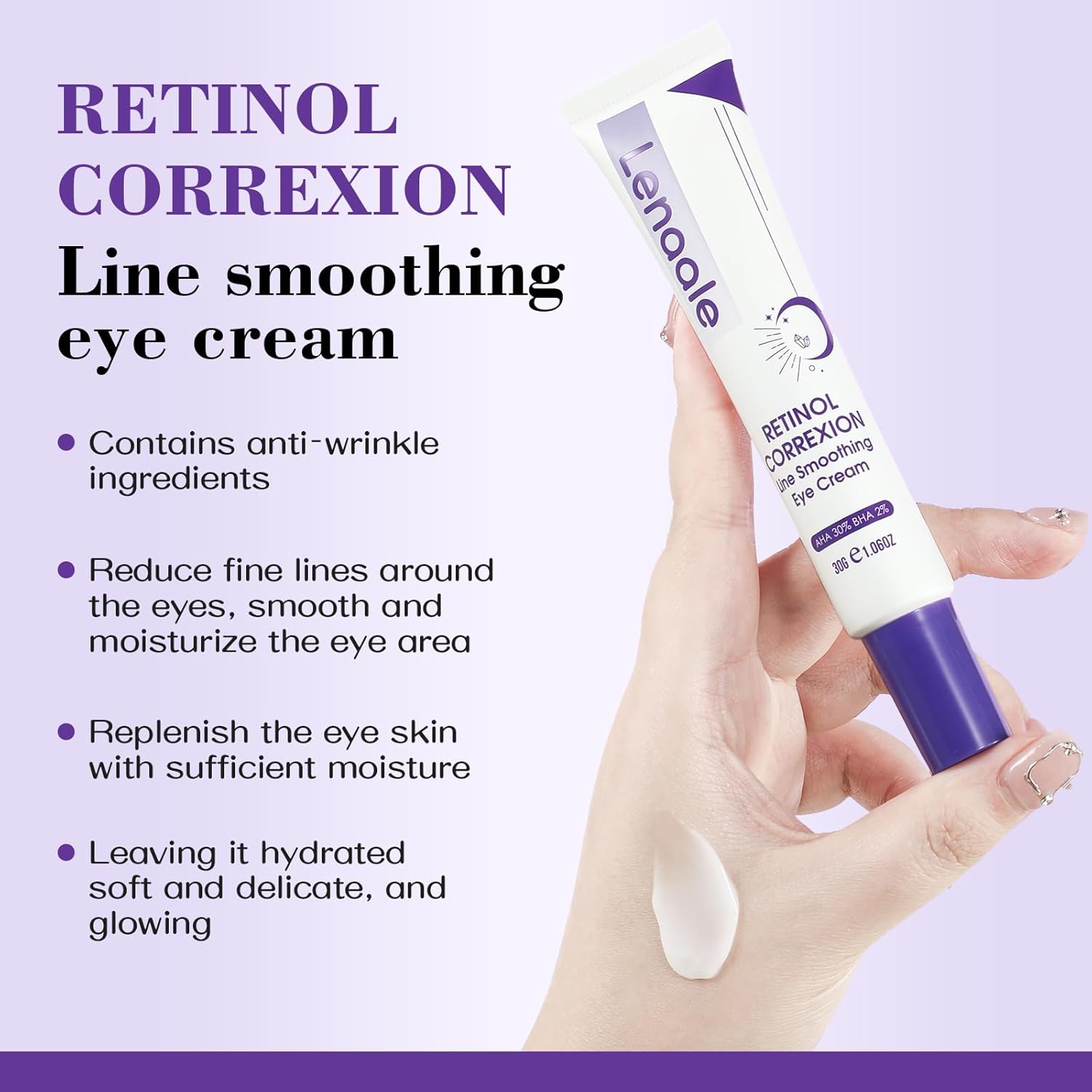 Retinol Eye Cream for Dark Circles and Puffiness with Hyaluronic Acid, 0.5 oz - Image 7