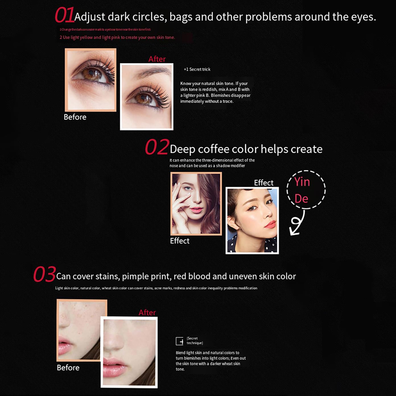 12 Shade Creamy Full Coverage Concealer Palette for Flawless Complexion - Image 5