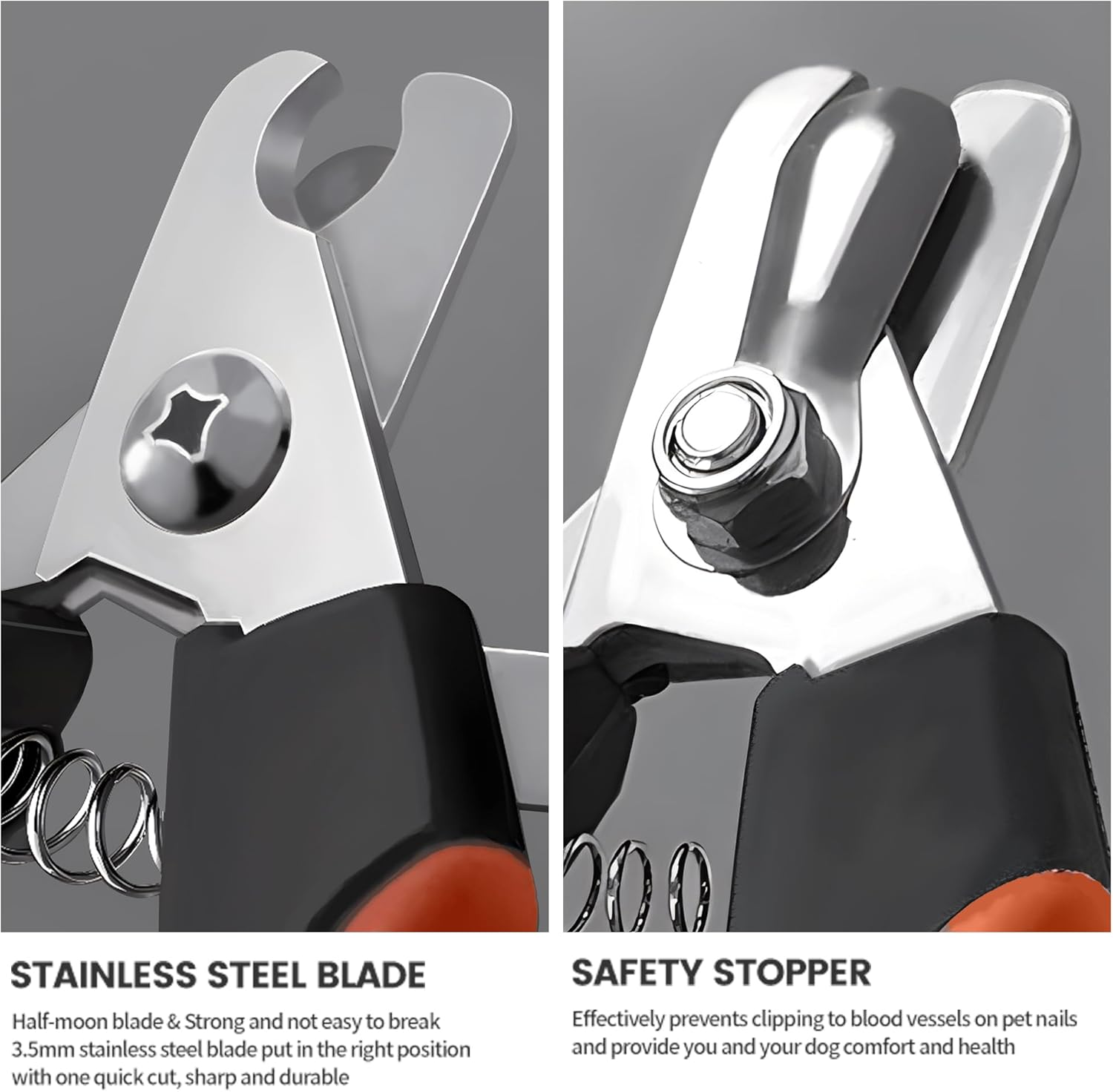 Professional Red Nail Clippers with Safety Guard for All Dog and Cat Breeds - Image 2