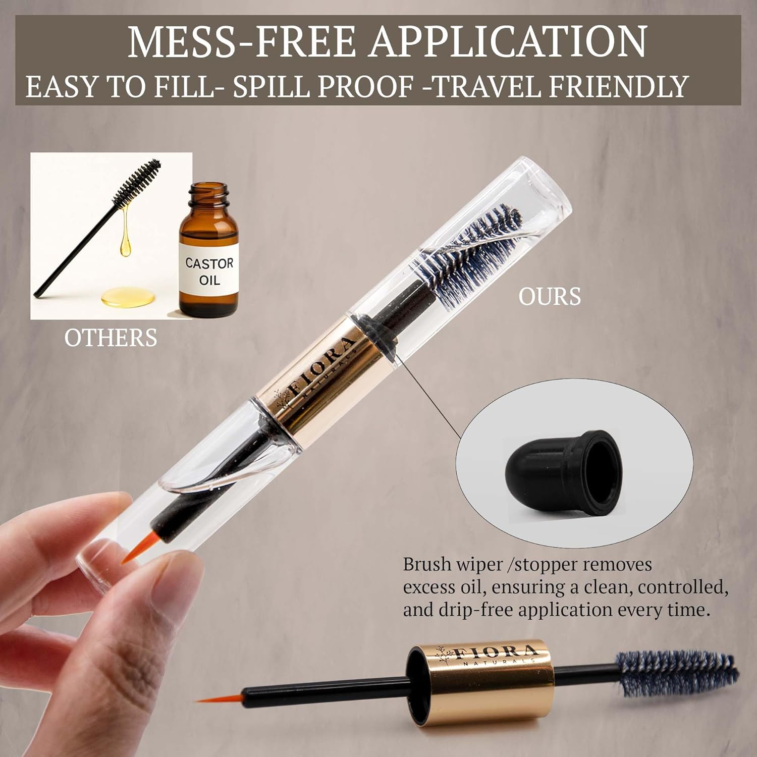 1oz Organic Castor Oil Serum for Eyelashes, Eyebrows, Hair, Face - Cold Pressed, Glass Bottle - Image 5