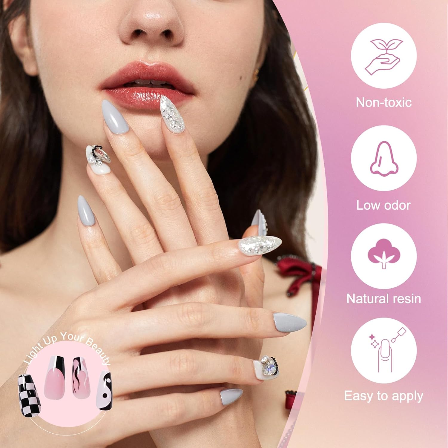 168W UV Nail Lamp and 33 Colors Gel Polish Kit, 76 Piece Set - Image 6