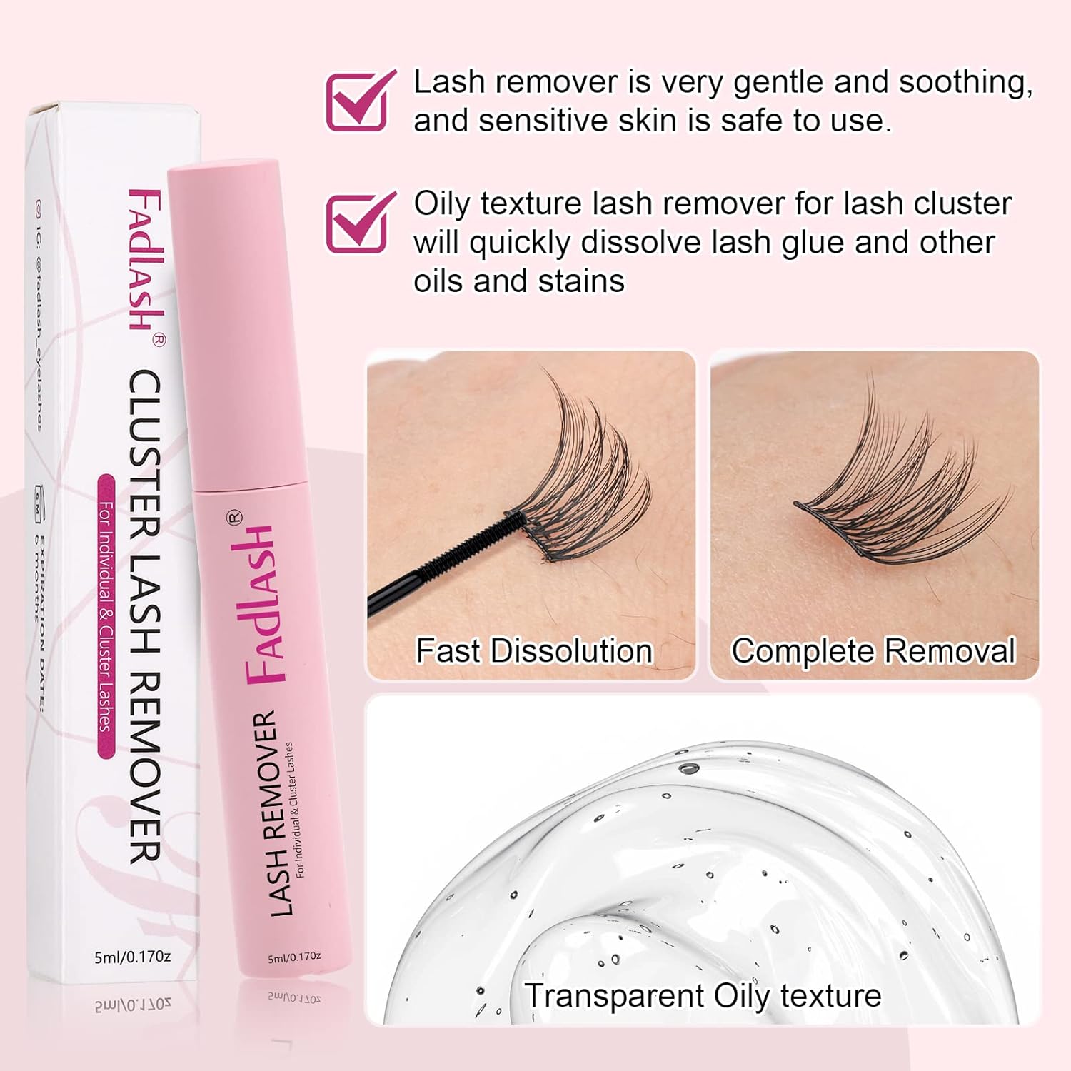 Soothing Cluster Lash Glue Remover 5ml for Gentle and Easy Removal - Image 4