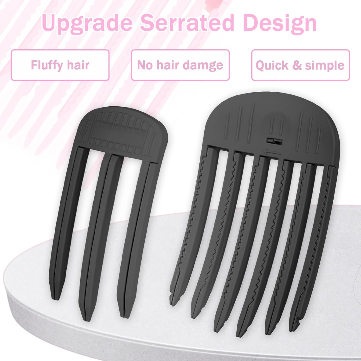 Black Wind Shaping Styling Comb and Hair Volume Clip for Fluffy Bangs and Roots - Image 3