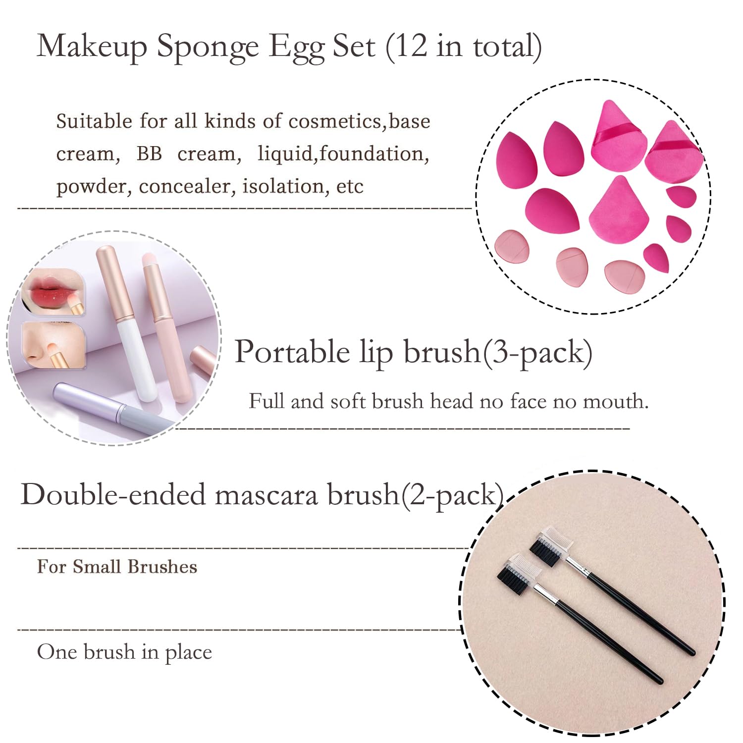 13-Piece Makeup Brush Set with Green Portable Bag for Foundation, Powder, and Blush - Image 5