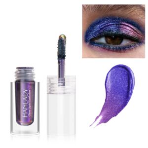 Chameleon Eyeshadow Liquid Glitter Eye Makeup, Glitter Eyeshadow Purple Intense Color Shifting Long Lasting with No Creasing, Quicky Dry & High Pigmented Shimmer Eye Shadow, Nebula
