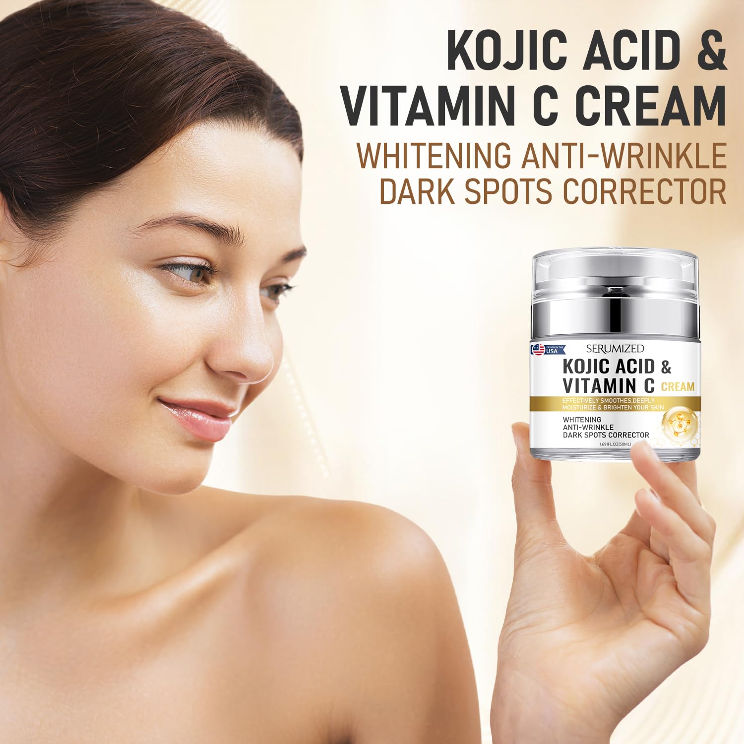 Kojic Acid Vitamin C Dark Spot Corrector Anti-Wrinkle Cream 1.69 fl oz - Image 4