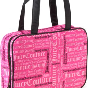 Juicy Couture Women's Cosmetics Bag - Hanging Travel Makeup and Toiletries Weekender Bag, Size One Size, Fuchsia/Black