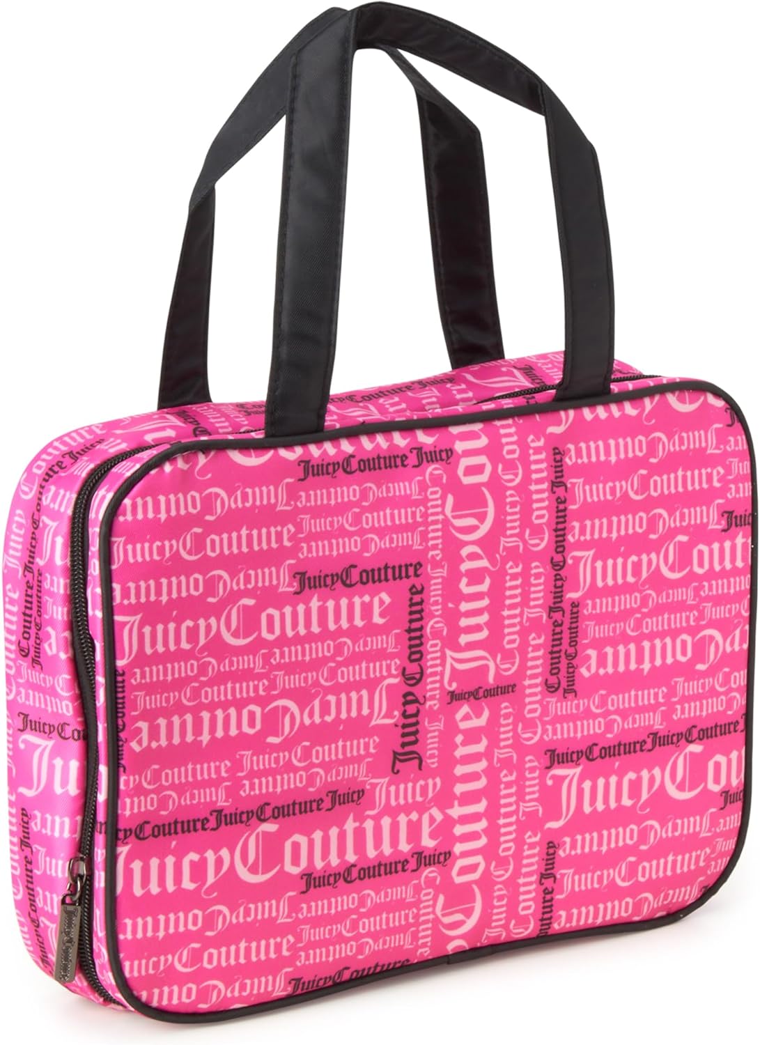 Juicy Couture Women's Cosmetics Bag - Hanging Travel Makeup and Toiletries Weekender Bag, Size One Size, Fuchsia/Black