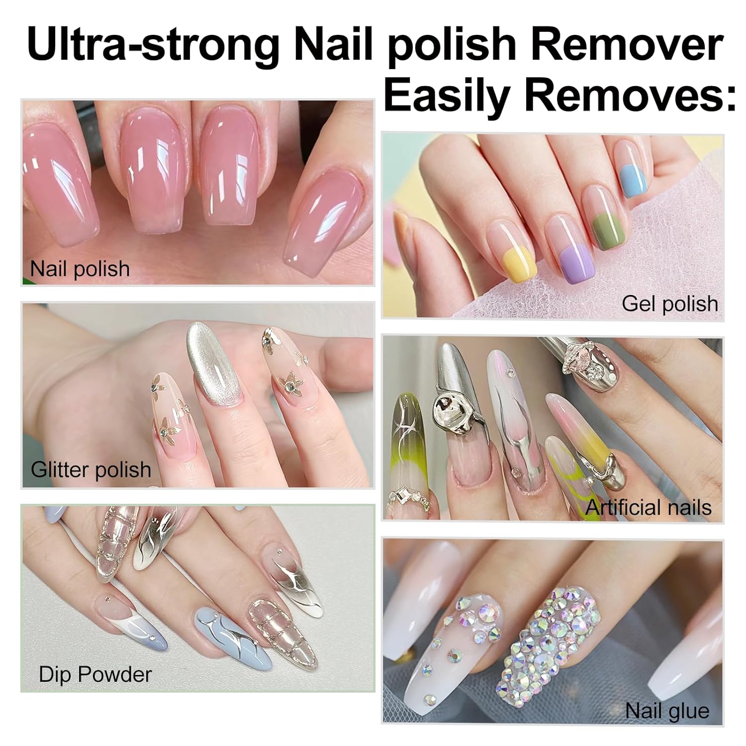 NXJ INFILILA 6.76 Fl Oz Non-Toxic Non-Acetone Nail Polish Remover for Acrylic and Dip Powder Nails - Image 2