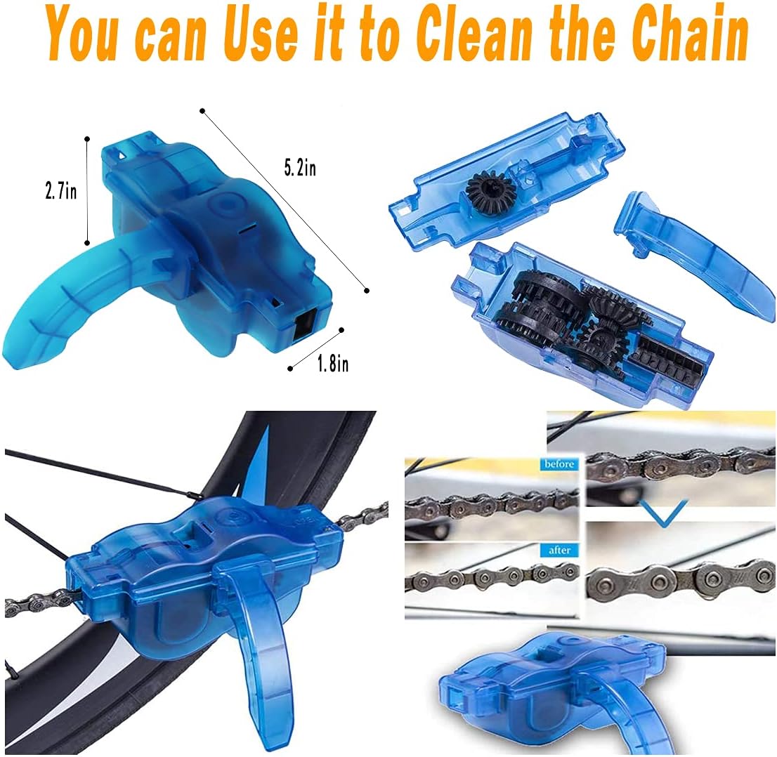 10-Piece Bike Cleaning Kit Chain Cleaner Brush for Mountain Road BMX Bikes - Image 4