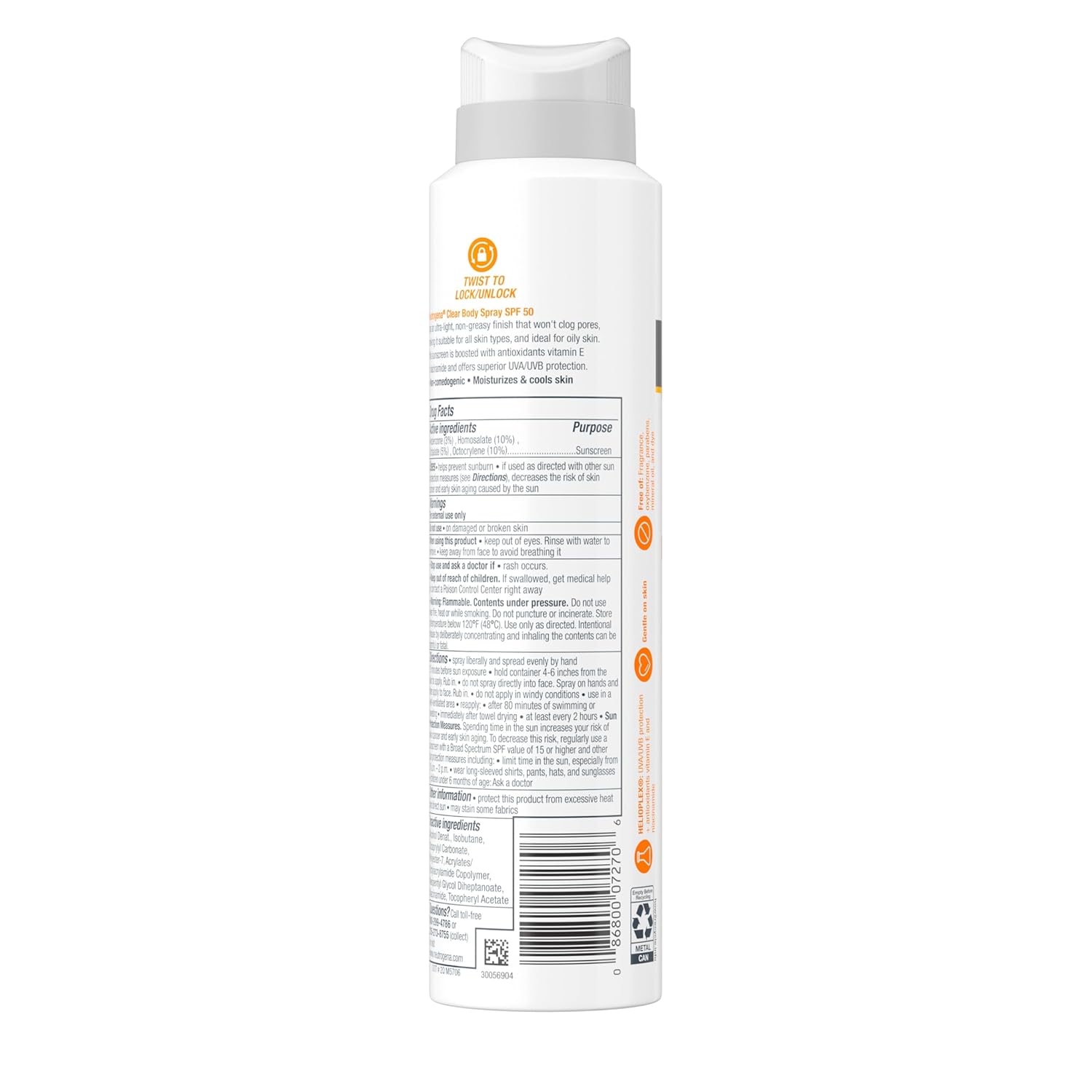 Neutrogena Clear Body SPF 50 Sunscreen Spray for Oily Skin, 5 oz Bottle - Image 8