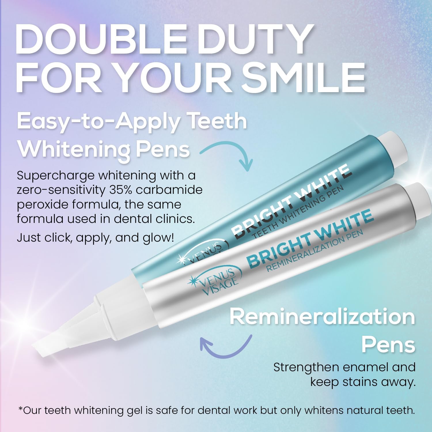 Venus Visage Teeth Whitening Kit with LED Light, 3 Gel Pens, Trays, Remineralization Pens, 16 Minute Treatment, Non-Sensitive Formula - Image 5