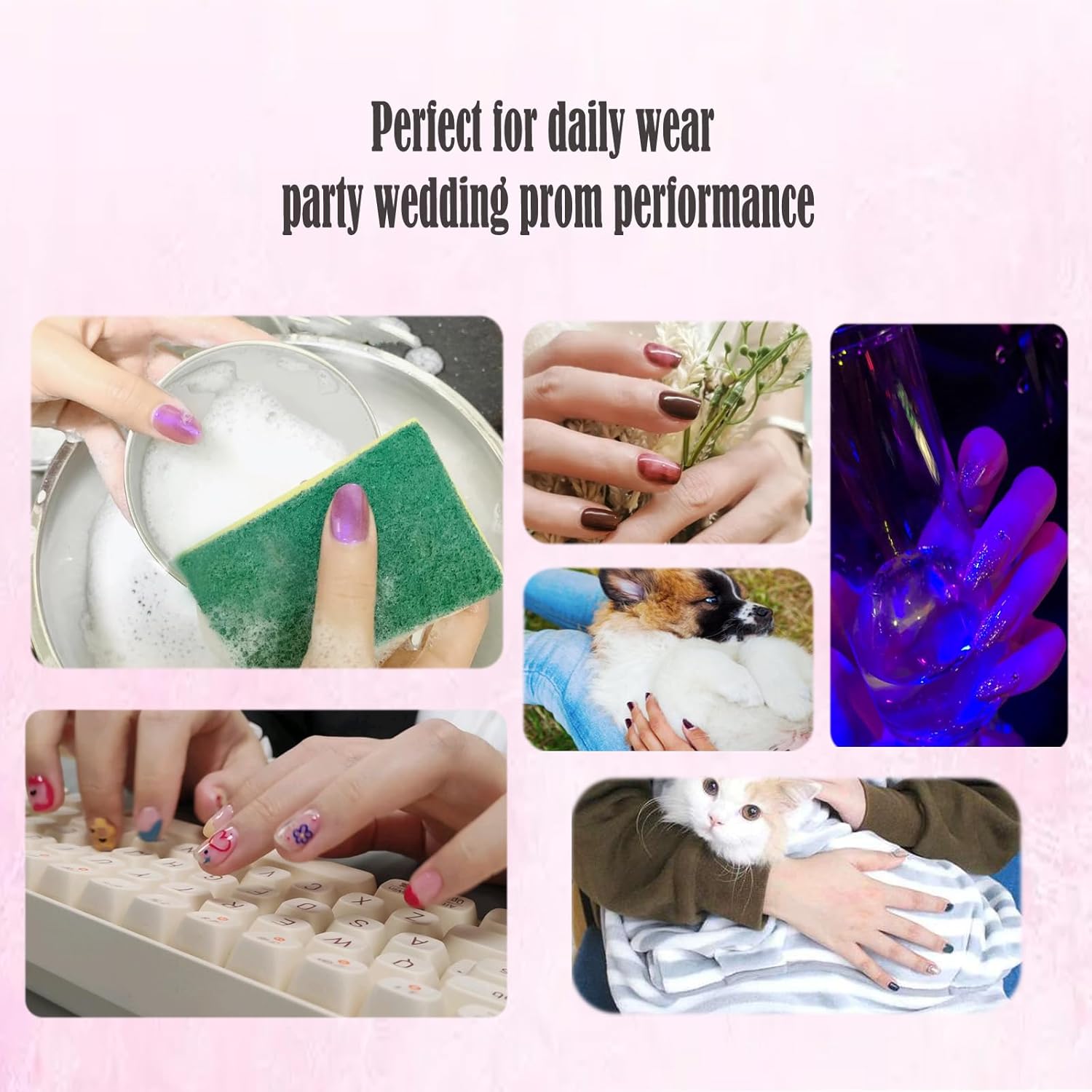 24PCS Short Ombre French Press On Nails - IKISKT Acrylic Glue On Nail Kit - Image 9