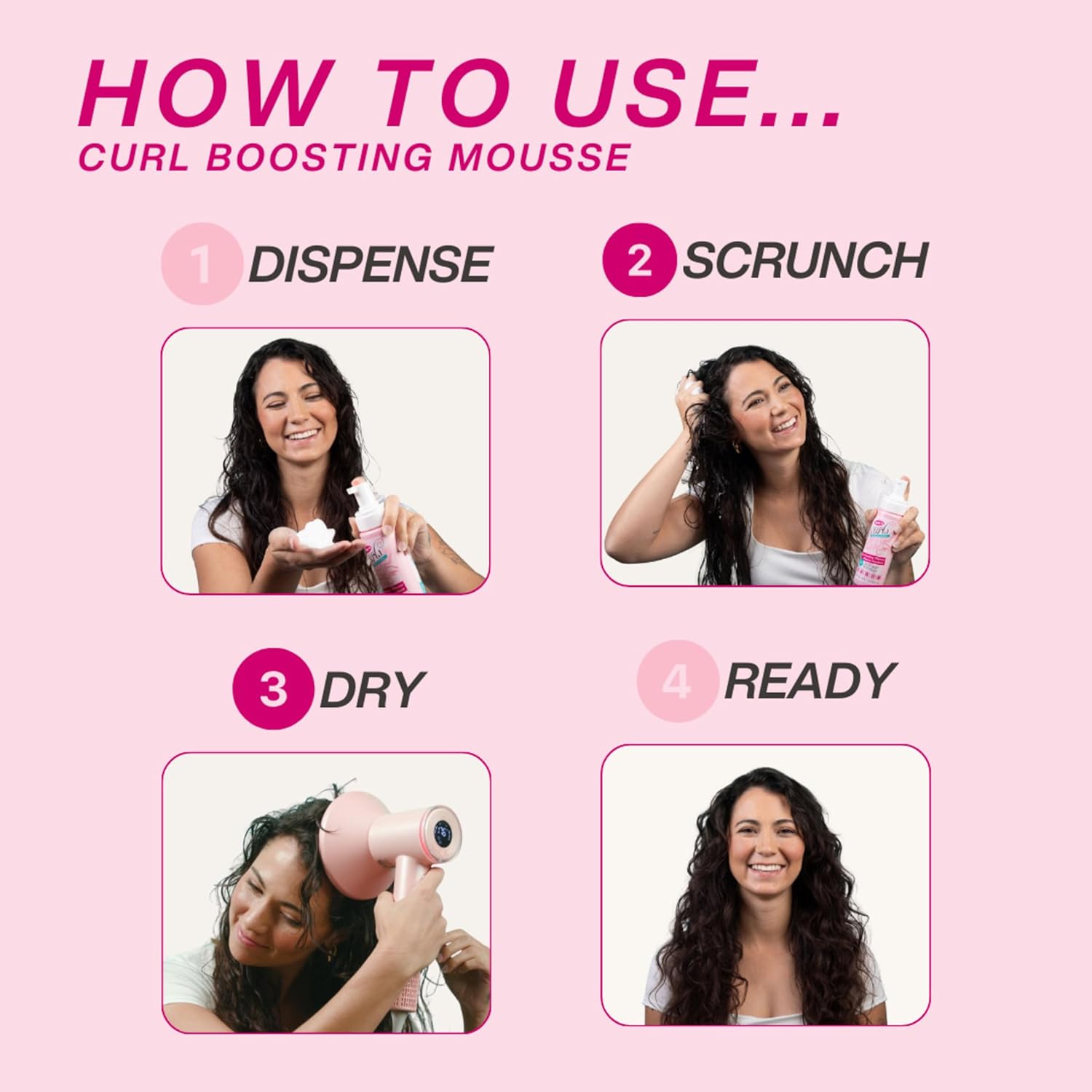 Dippity Do Girls with Curls Lightweight 200mL Curl Enhancing Mousse 2-Pack Hibiscus Olive Oil - Image 6