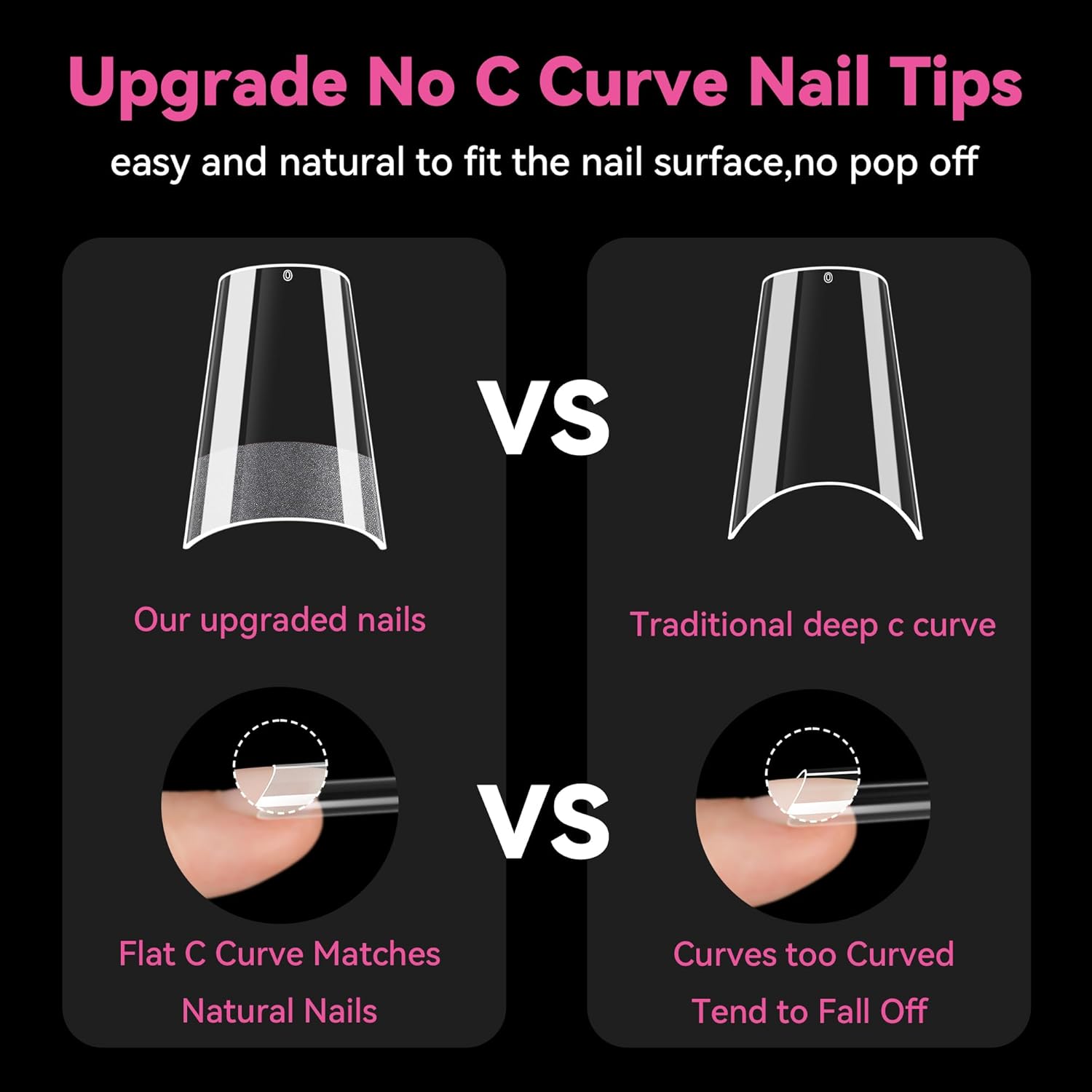 UNA GELLA Medium Square Nail Tips 216 Pcs Clear Half Cover Gel Nails for DIY Salon - Image 5