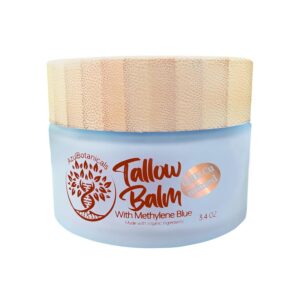 Copper Peptide GHK-Cu & Methylene Blue Infused Whipped Grass Fed Beef Tallow Balm, Anti-Aging, Fine lines, Wrinkles, Eczema, Acne, Full body moisturizer, All skin types, With Organic Ingredients 3.4oz