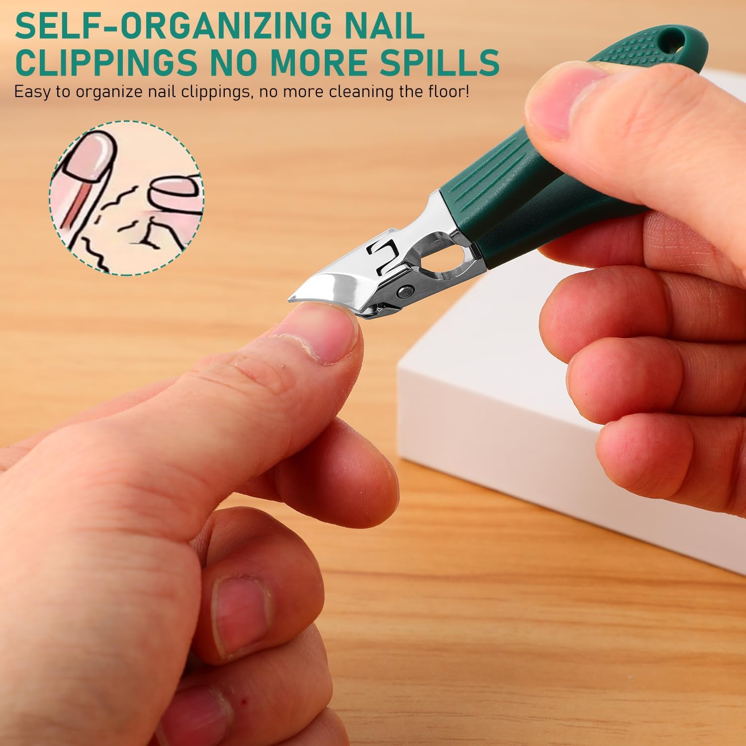 Eagle Beak 3-Piece Nail Clipper Set Wide Jaw 1.5-Inch Opening Long Handle for Adults - Image 4