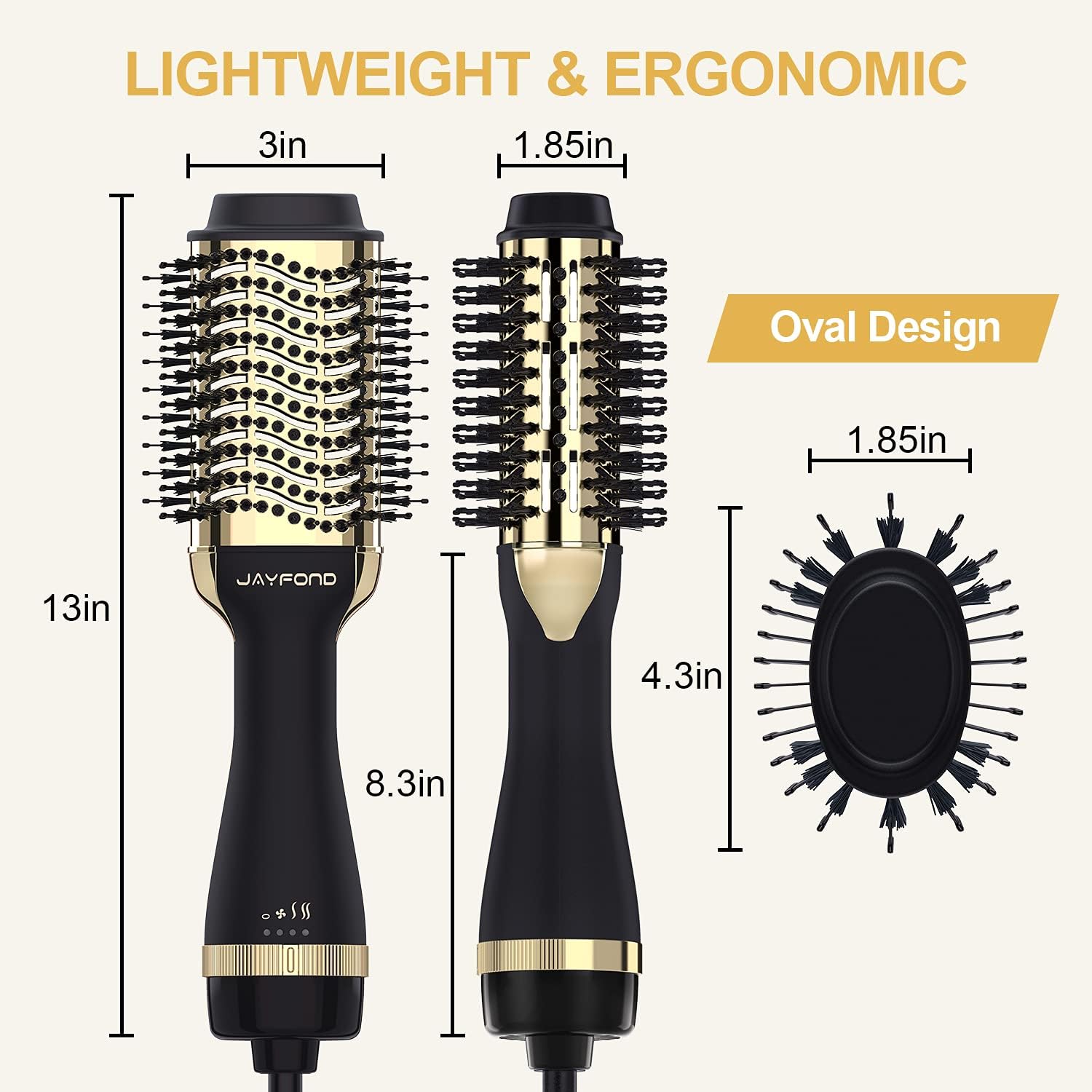 Gold 1.5-inch Hair Dryer Brush Volumizer with Ionic Technology and Swivel Cord - Image 6