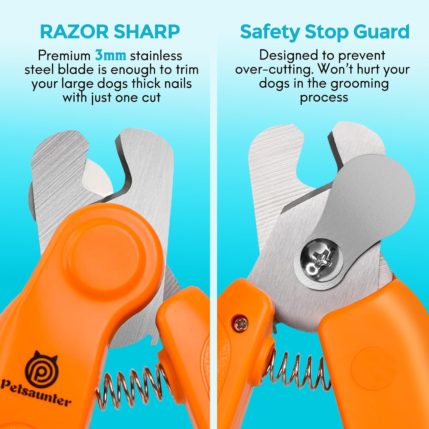 2-in-1 Pet Nail Clipper and Grinder with Built-in LED Light Safety Guard Medium - Image 2