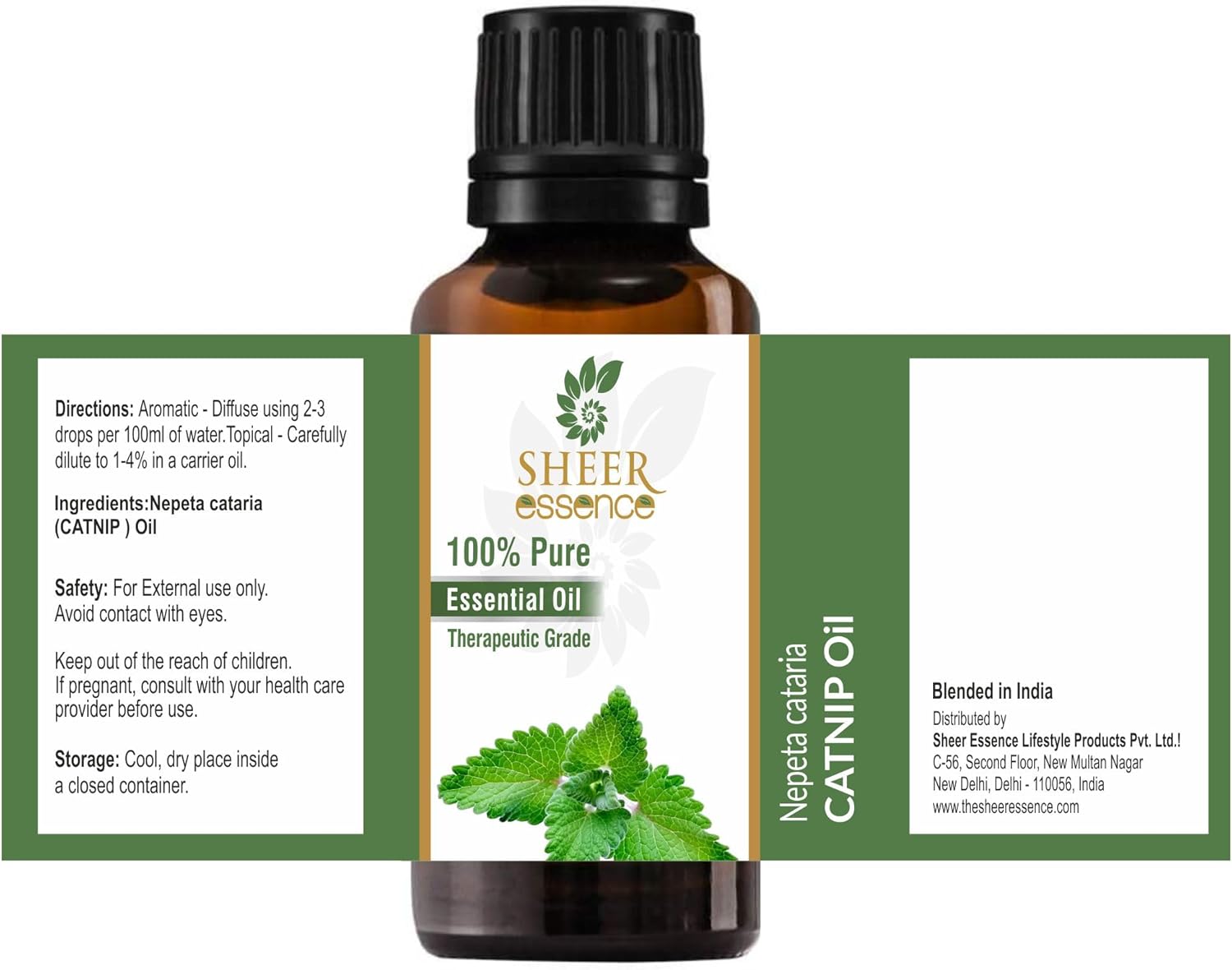 4oz 100% Pure Natural Therapeutic Grade Catnip Essential Oil with Glass Dropper - Image 2