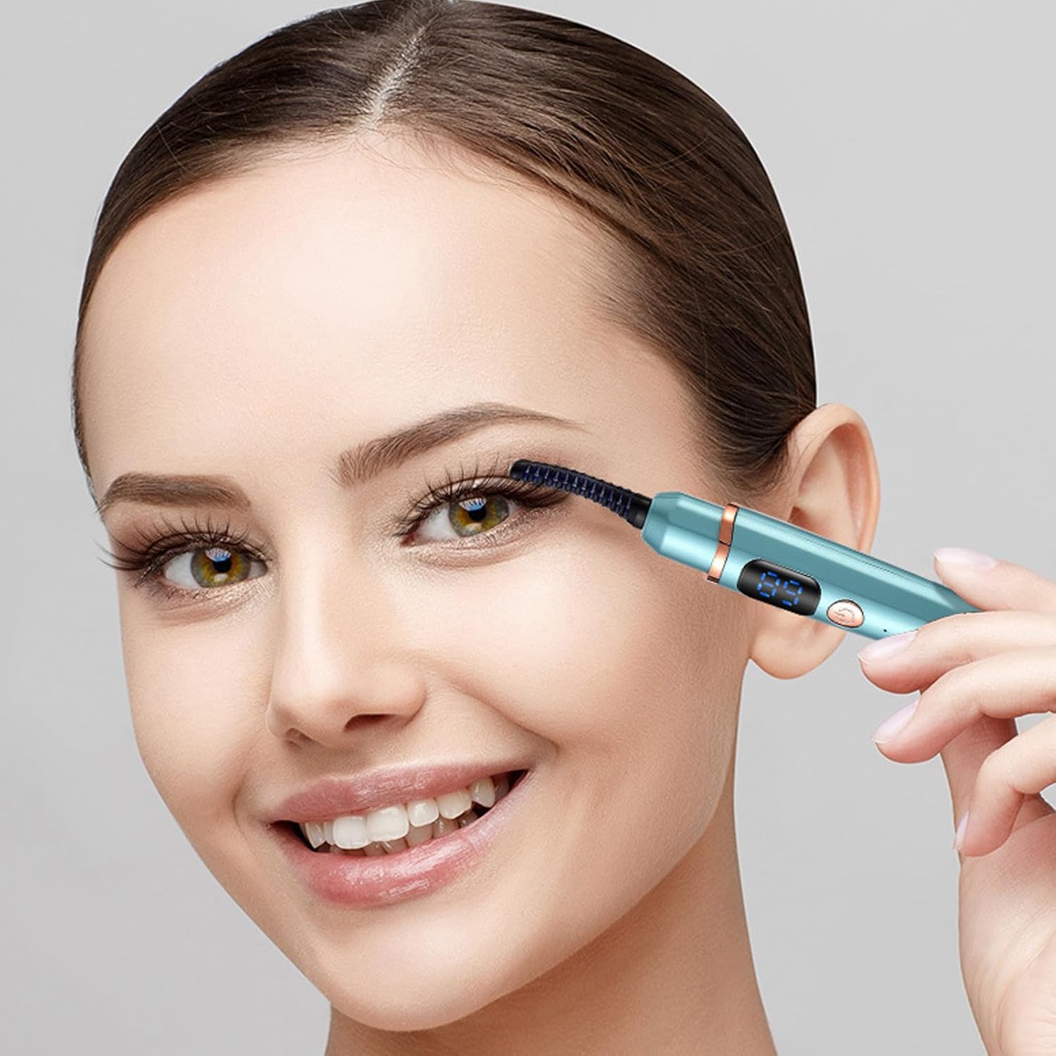 Heated Eyelash Curler Green 3 Temp Modes LED Display USB Rechargeable Long-Lasting Curl - Image 3