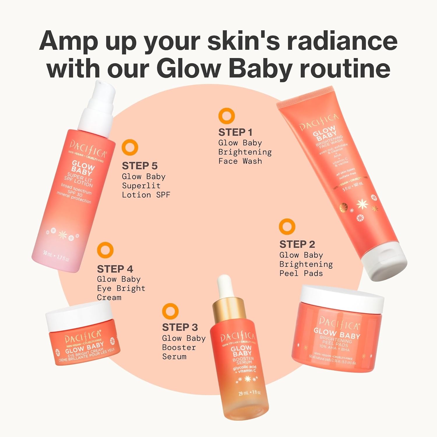 Pacifica Glow Baby Booster Vitamin C Face Serum 1 oz with Glycolic Acid Fragrance-Free Vegan - Image 14
