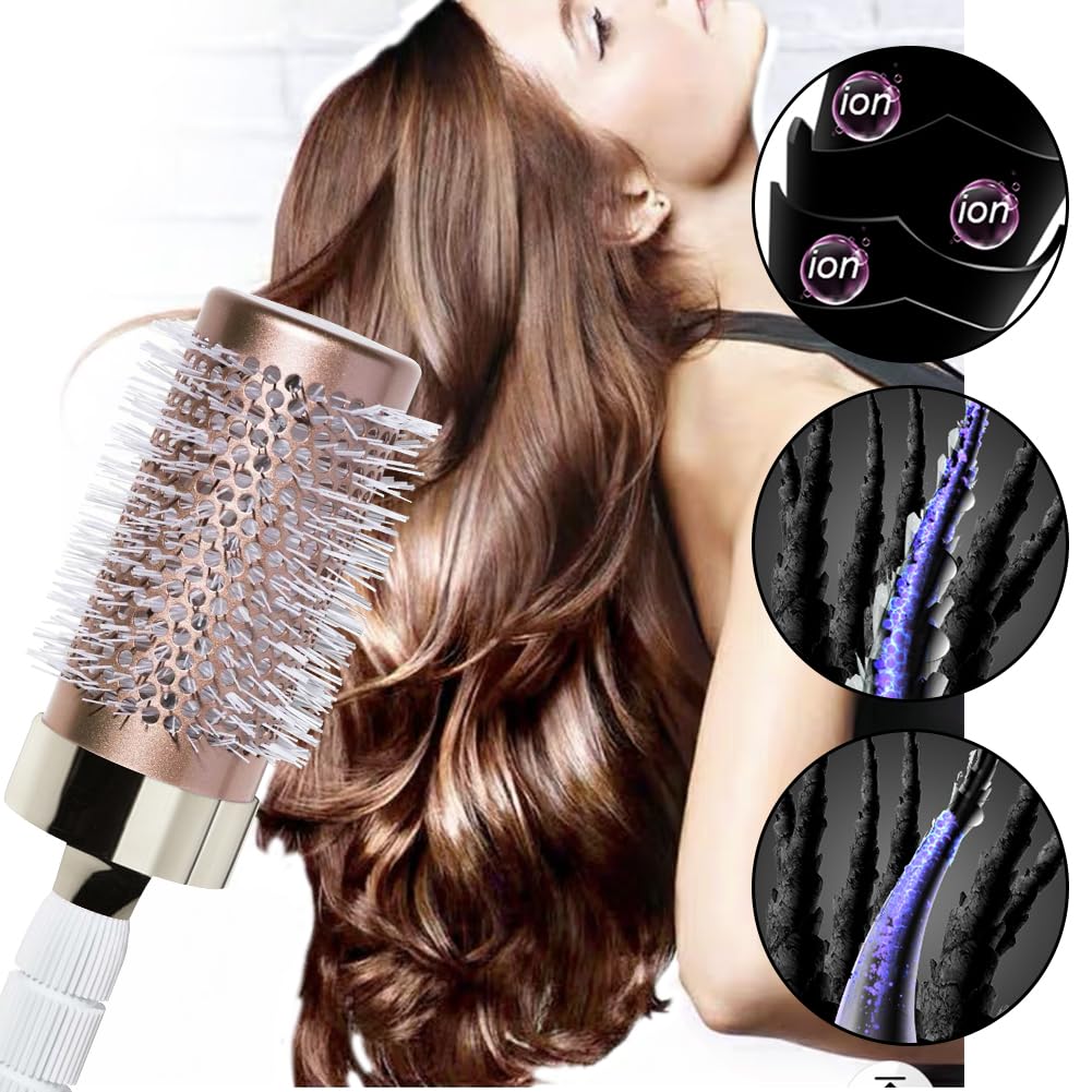 Aozzy Round Brush Set Boar Bristle Curved Vented Hairbrush for Healthy Shiny Hair - Image 5